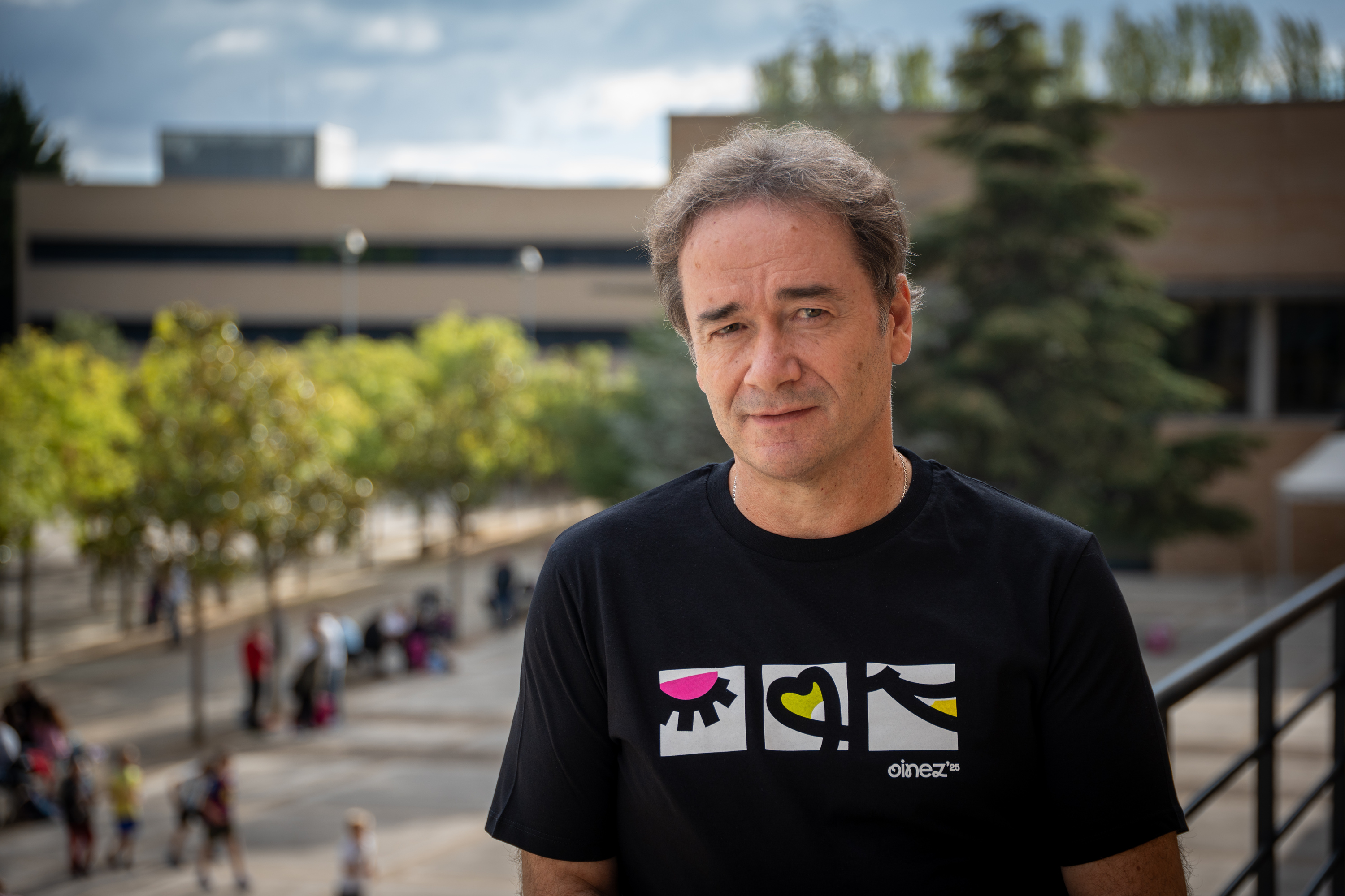Atarrabiako Paz de Ziganda ikastolako zuzendari Iñaki Erroz, urriaren 10ean, ikastetxean. AITOR KARASATORRE / FOKU