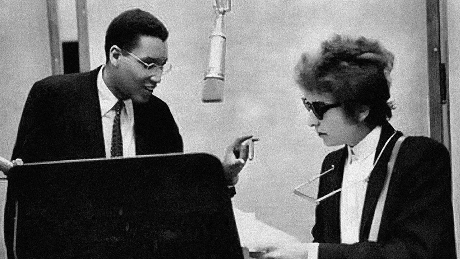 Tom Wilson eta Bob Dylan, estudioan.