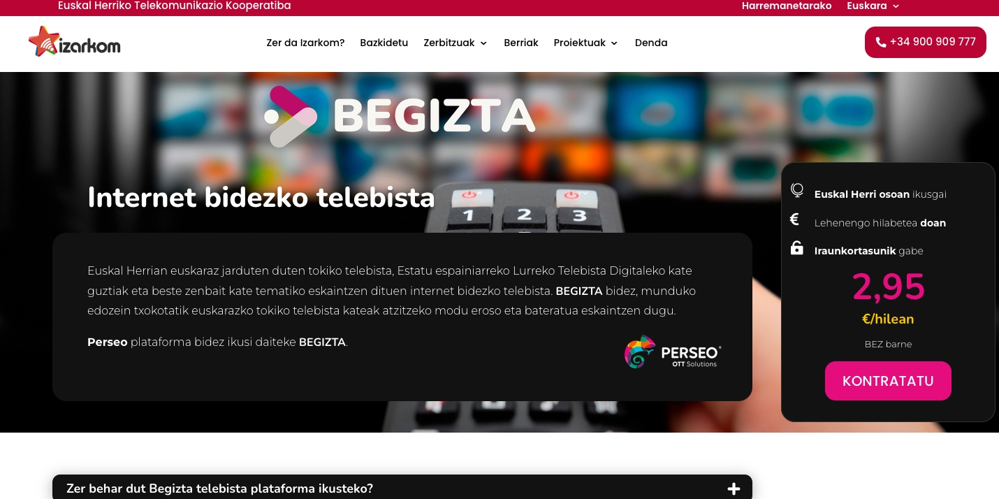 Begizta, Izarkomen telebista plataforma. BERRIA