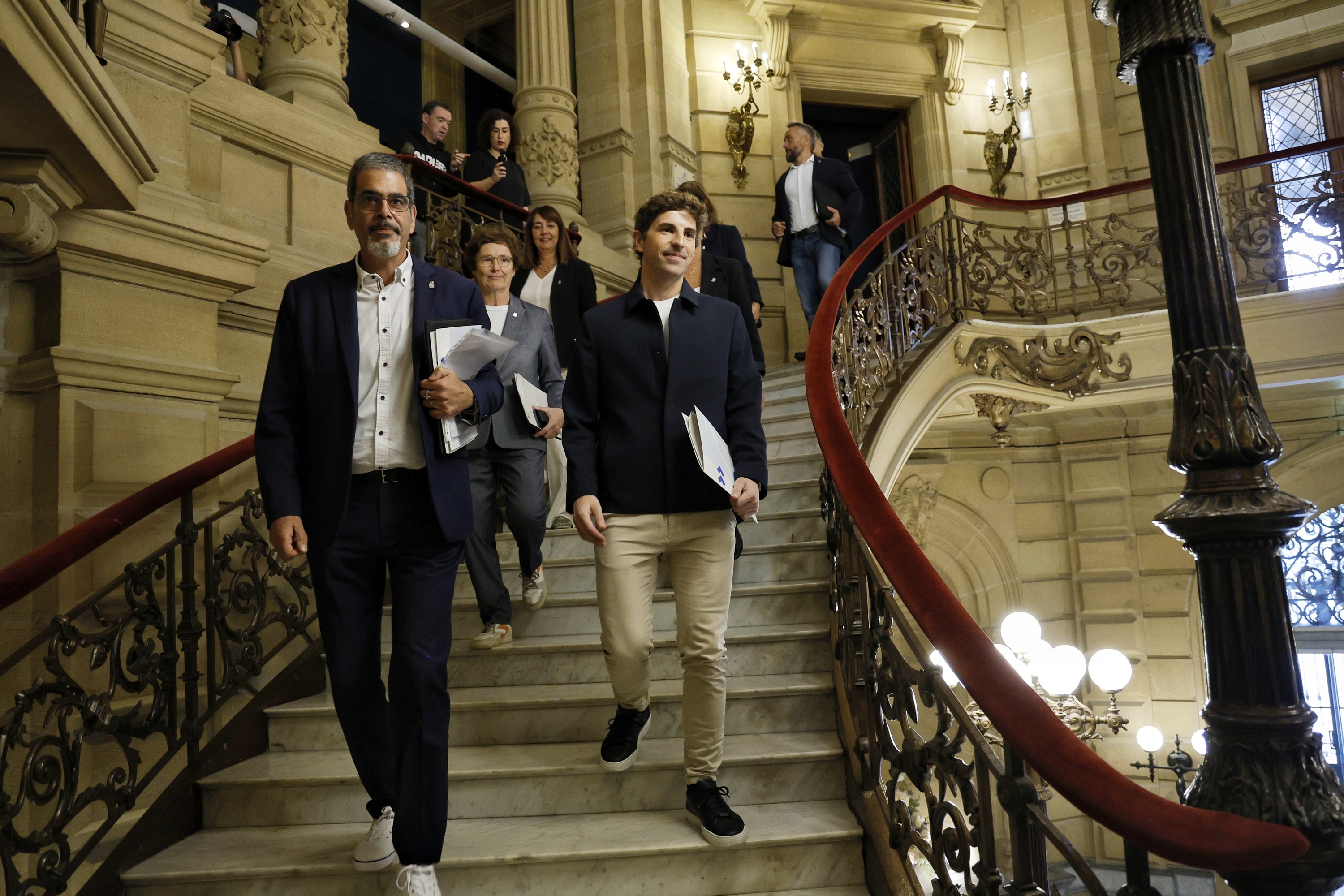 Eneko Goia eta Jon Insausti, gaur, Donostiako udaletxean. FOKU