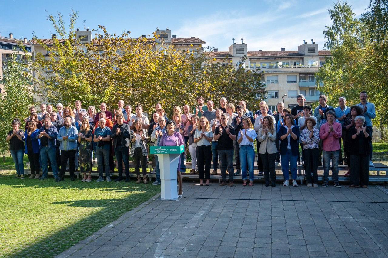 EH Bilduko alkateak gaur Arrasaten egindako ekitaldian. BERRIA