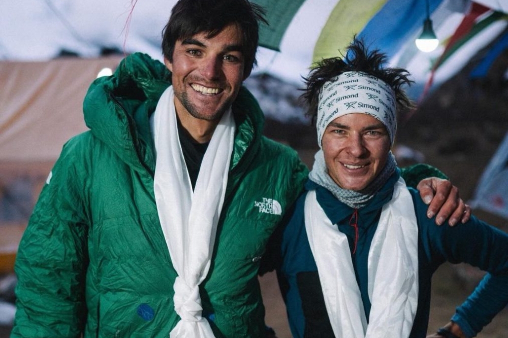Benjamin Vedrines eta Nicolas Jean alpinista frantsesak Benjamin Vedrines eta Nicolas Jean alpinista frantsesak