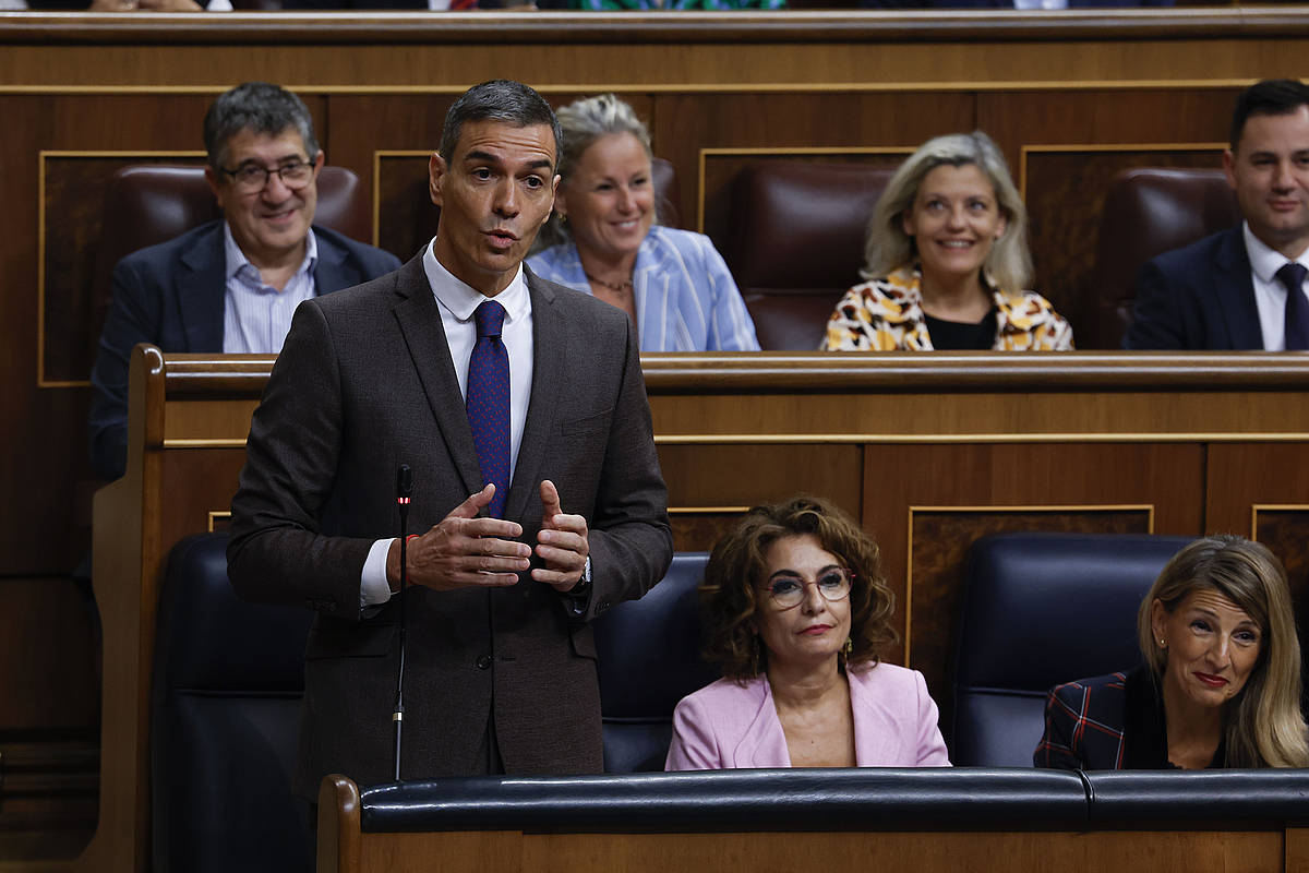 Pedro Sanchez, gaur goizean, Espainiako Kongresuan. EFE