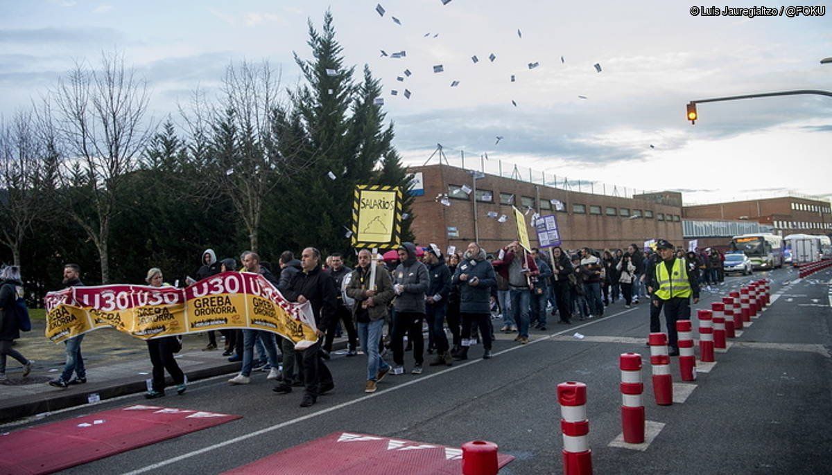 Piketeak Zamudioko Parke Teknologikoan. LUIS JAUREGIALTZO/FOKU