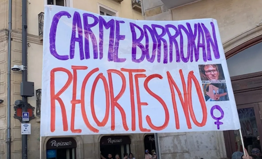 Egonaldi ertaineko harrera zentroko langileek egindako protesta bat. ESK