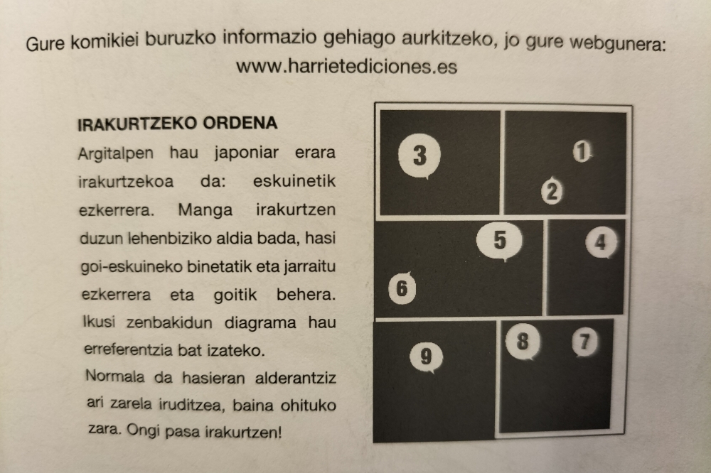 Manga bat nola irakurri behar den, azalpenak Manga bat nola irakurri behar den, azalpenak