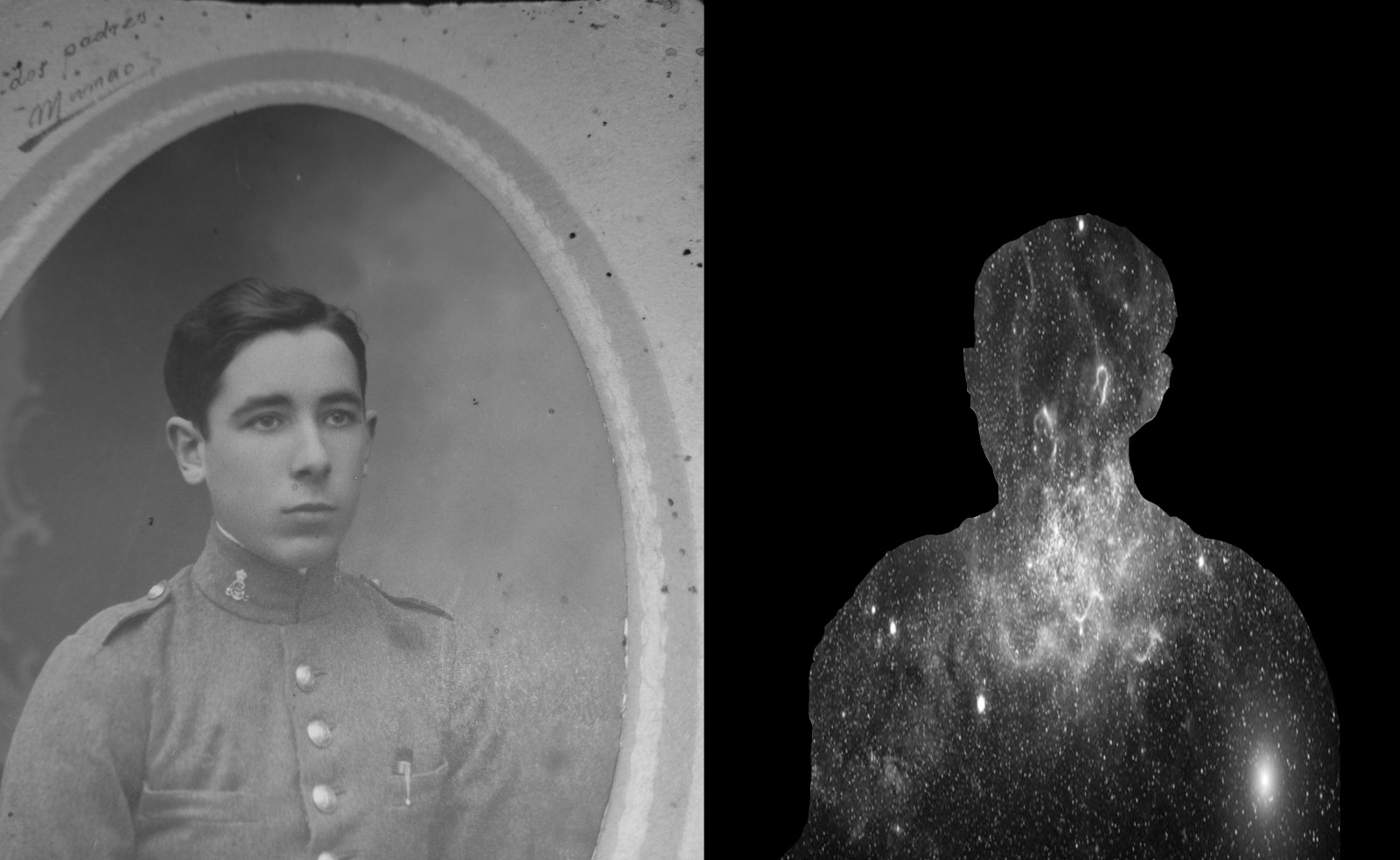 Mundoren argazkia eta Universoren silueta. AINARA LASA