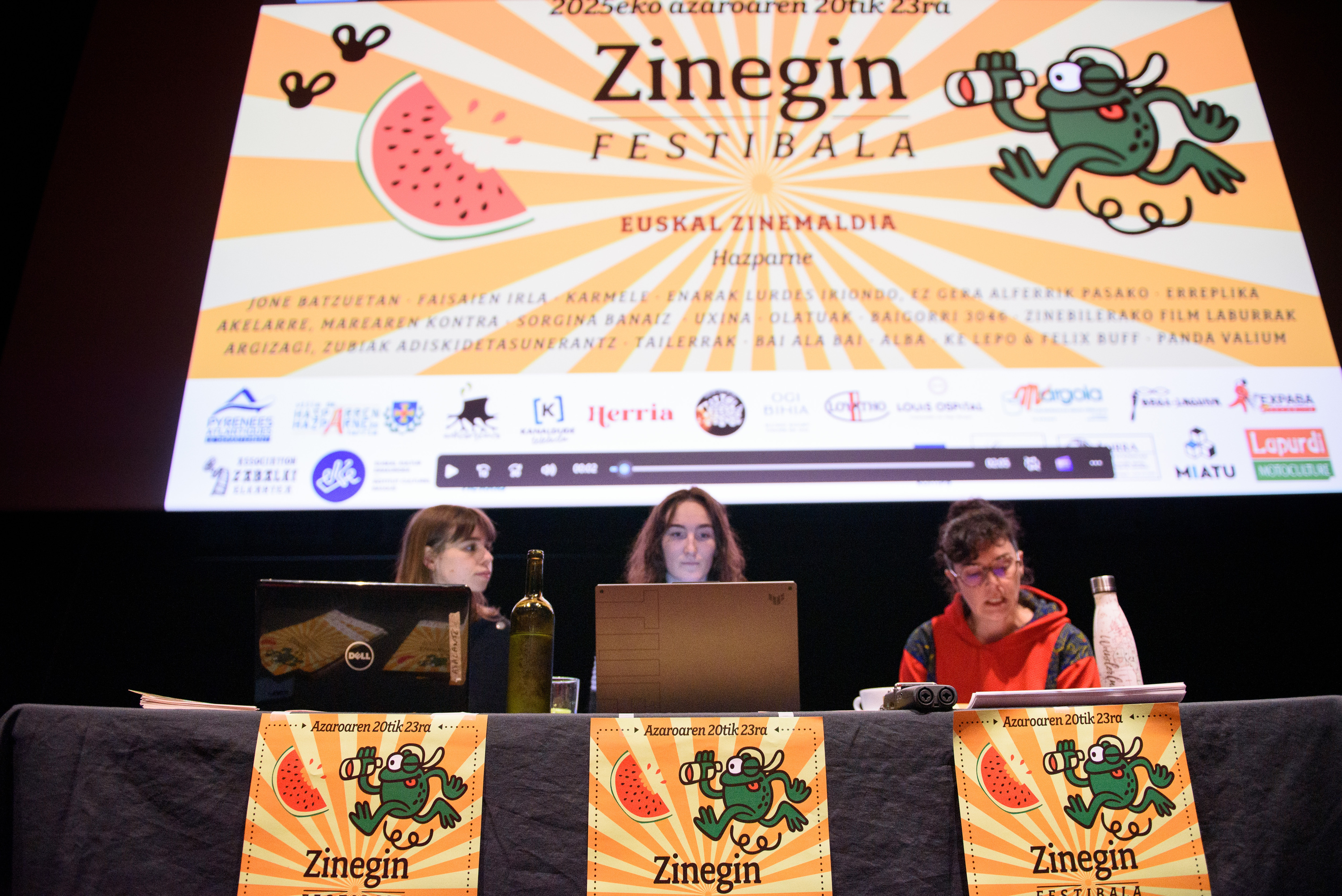 Zinegin festibalaren prentsaurrekoa, gaur goizean, Baionan den Atalante zinema gelan. GUILLAUME FAUVEAU
