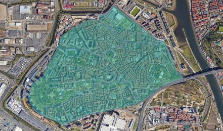 Barakaldon emisio gutxiko eremua sortzeko udalak aukeratutako gunea. BERRIA