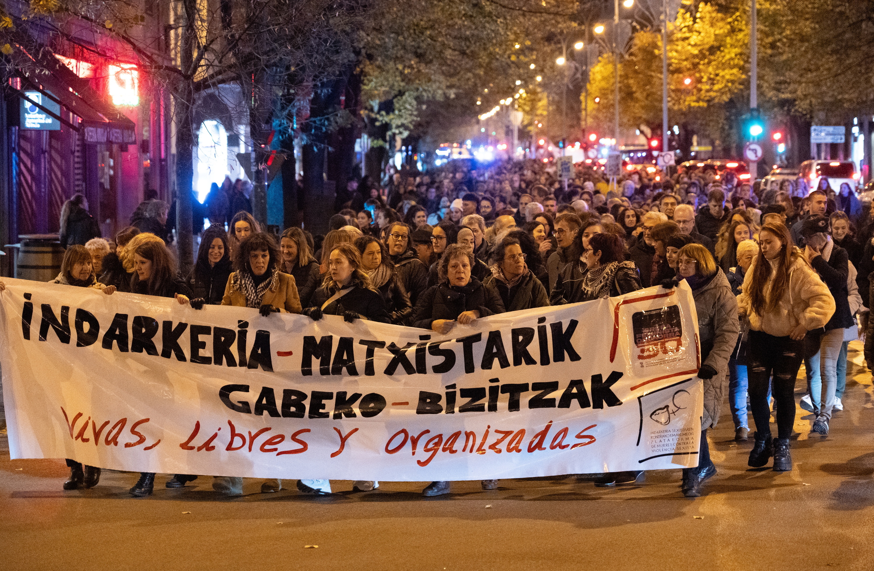 Indarkeria matxistaren kontrako mobilizazio bat, Iruñean. JAGOBA MANTEROLA / FOKU