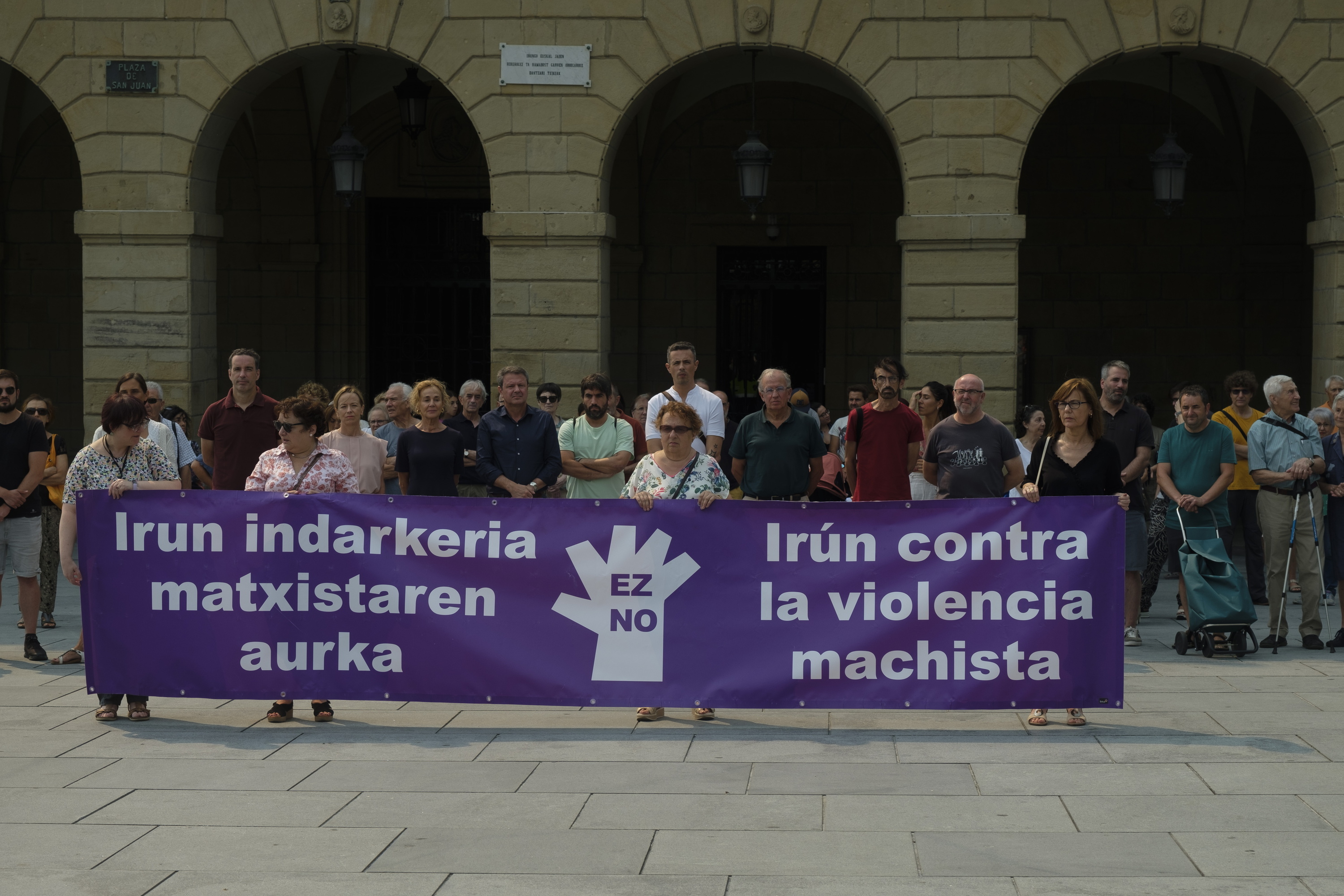 Indarkeria matxistaren aurkako elkarretaratze bat, Irunen, artxiboko irudi batean. JON URBE / FOKU