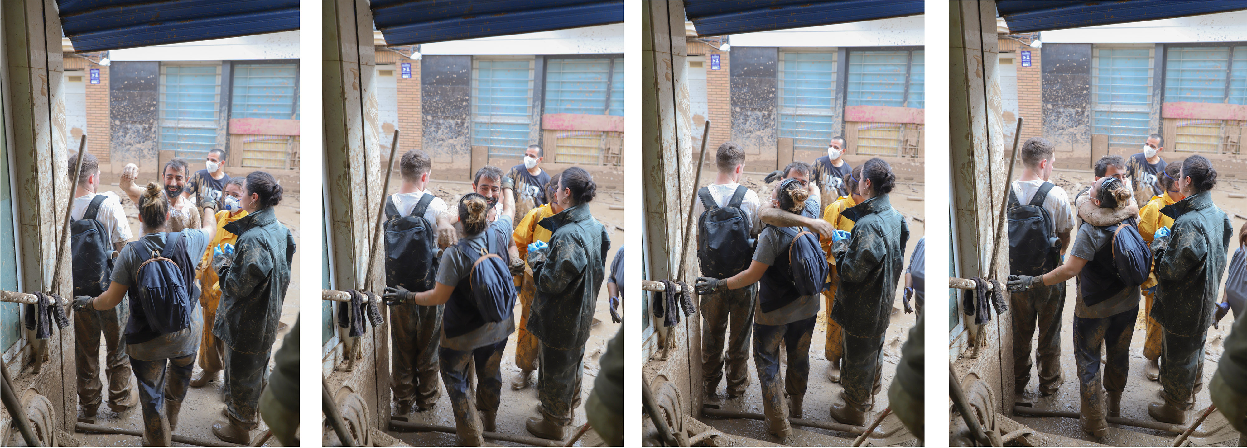 Herritarrak eta boluntarioak, elkar besarkatuta. MIREN GARBIÑE DE DIEGO Herritarrak eta boluntarioak, elkar besarkatuta. MIREN GARBIÑE DE DIEGO