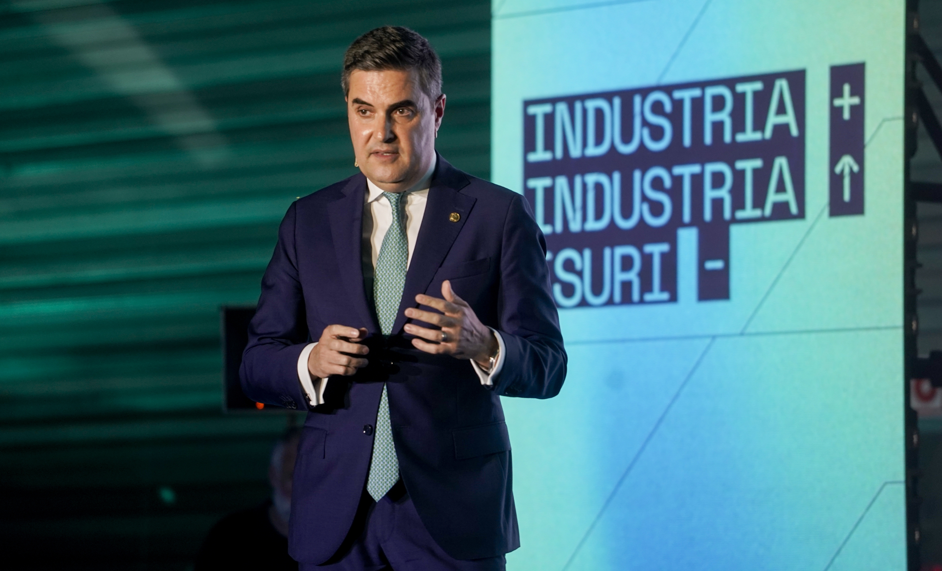 Mikel Jauregi sailburua Industria Planaren aurkezpenean, ekainean. MARISOL RAMIREZ / FOKU