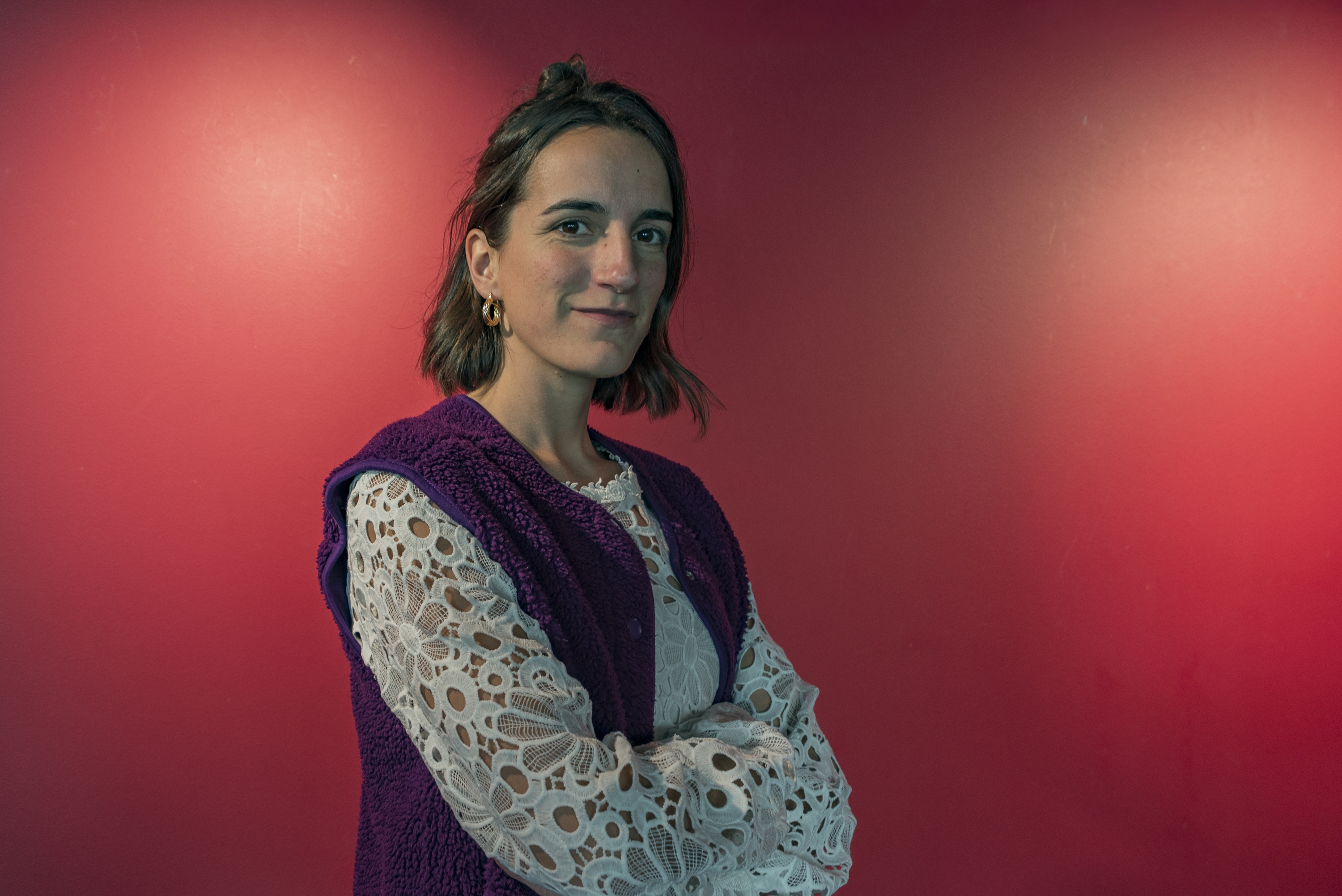 (ID_17624346813725) Leire Oillarburu Atalante zinema gelako euskara zerbitzuko langilea, joan den astean, Baionan. FRANCOIS BERLAND