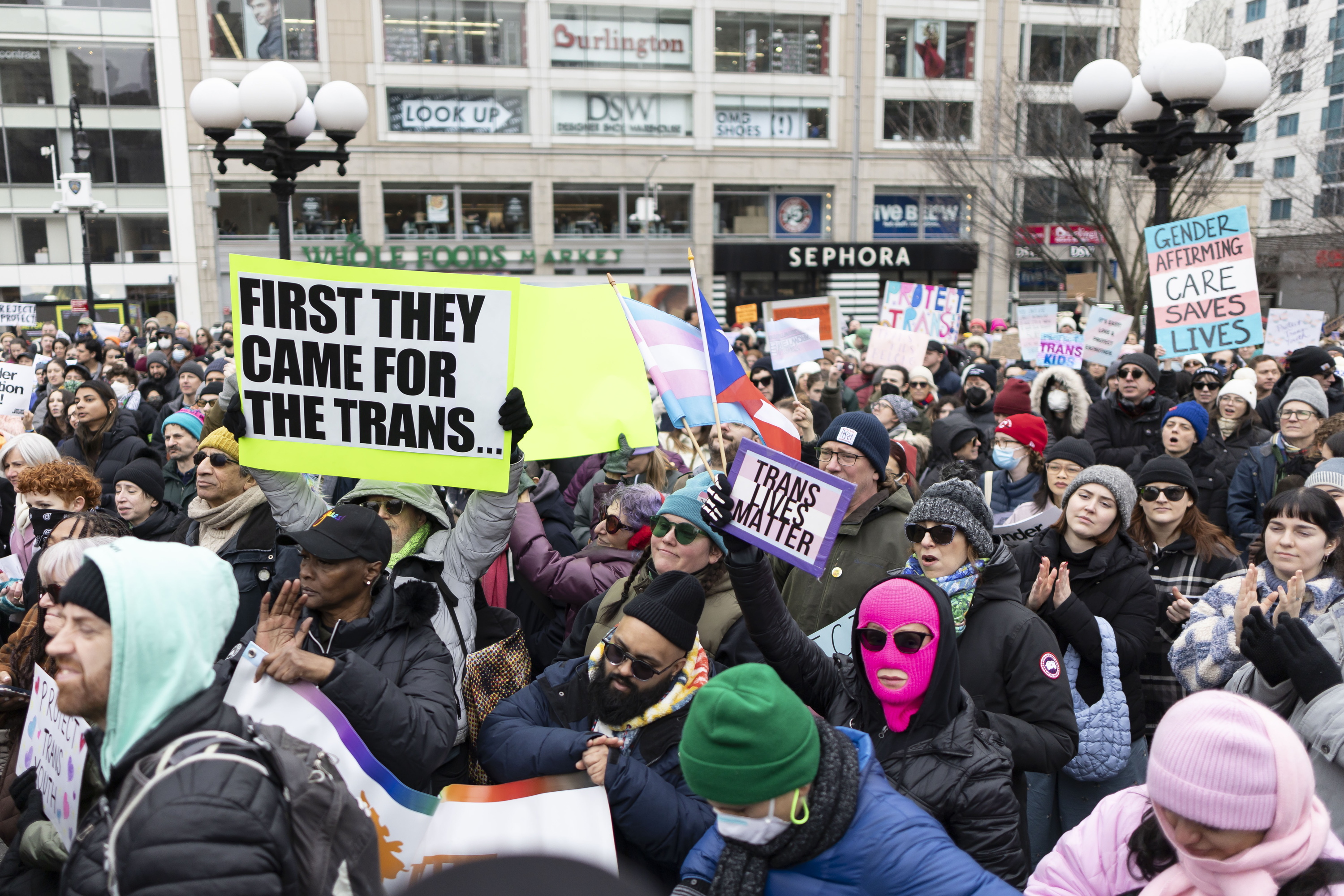 Transen eskubideen aldeko manifestazio bat, otsailean, New Yorken (AEB). JUSTIN LANE / EFE