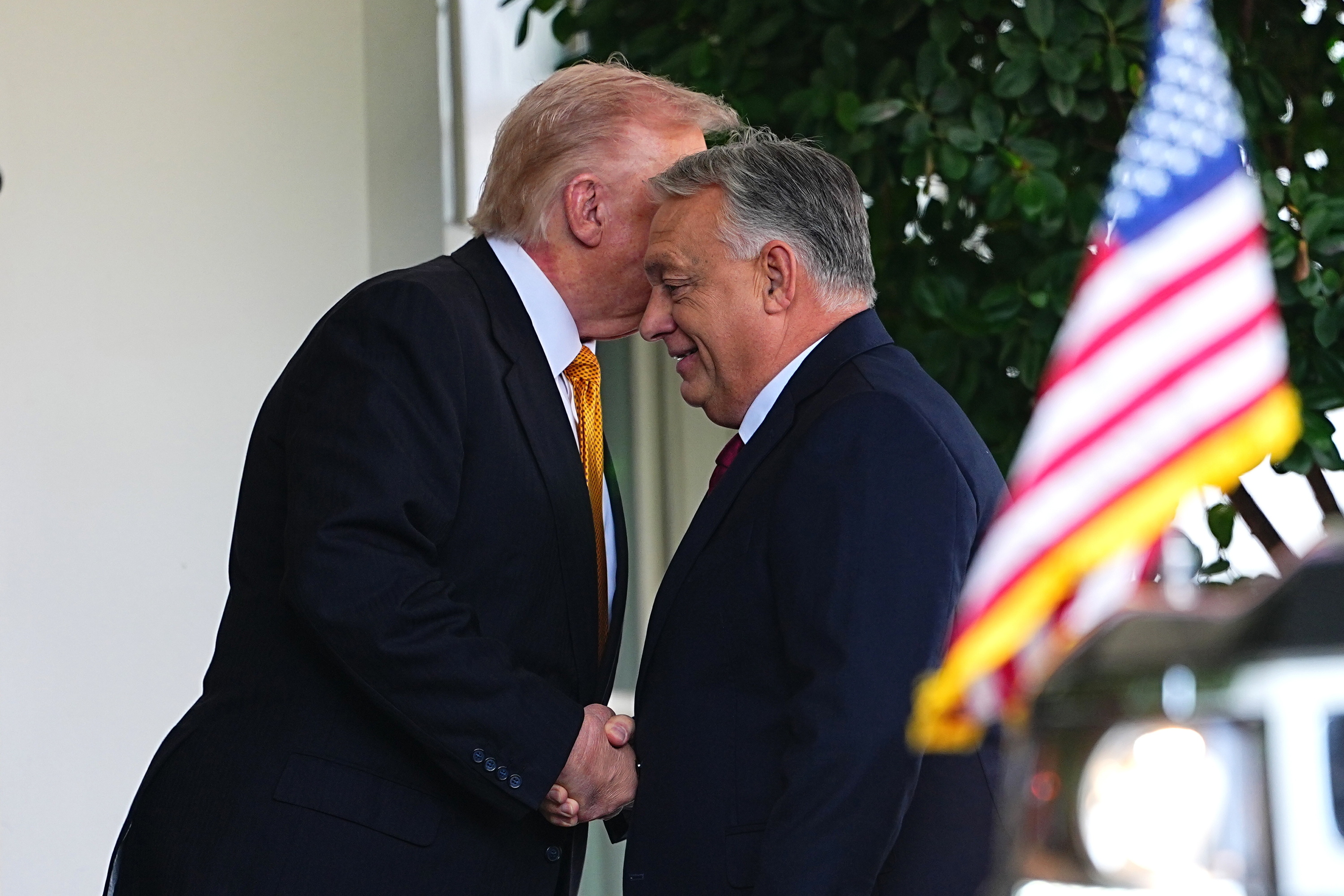 Trump eta Orban Etxe Zuriko atarian, gaur. AARON SCHWARTZ / EFE