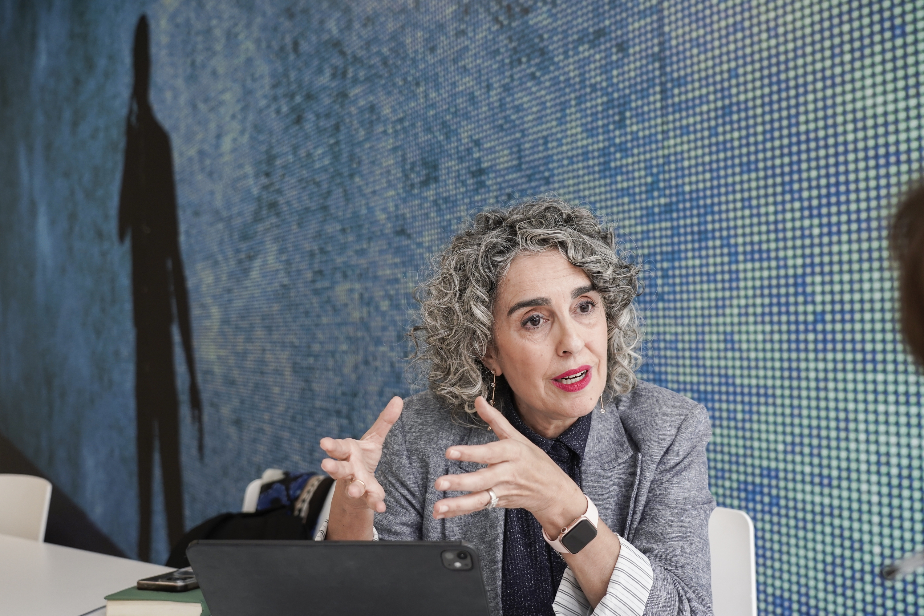 Ibone Bengoetxea, azalpenak ematen. MARISOL RAMIREZ / FOKU