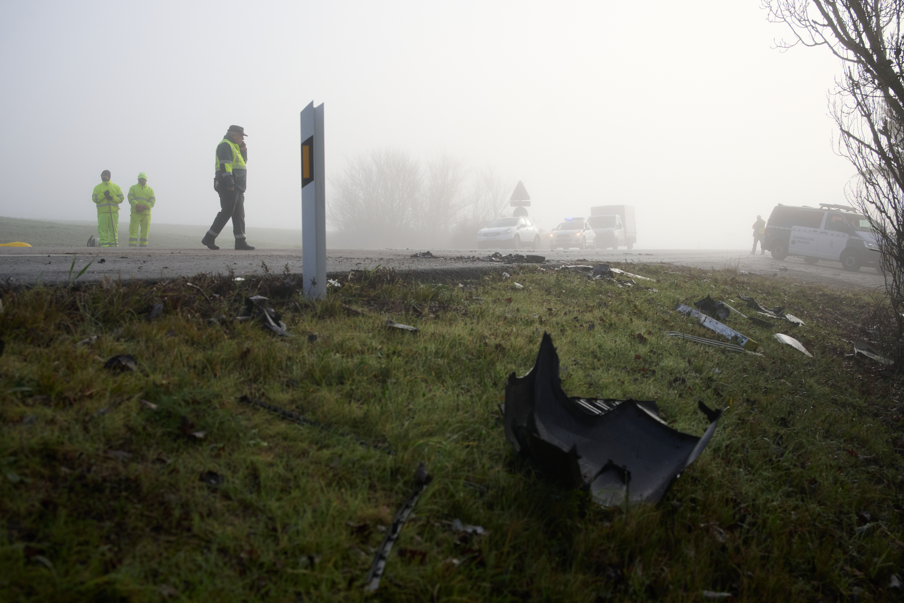 Aurten Nafarroan izandako istripu baten argazkia. IÑAKI PORTO / EFE