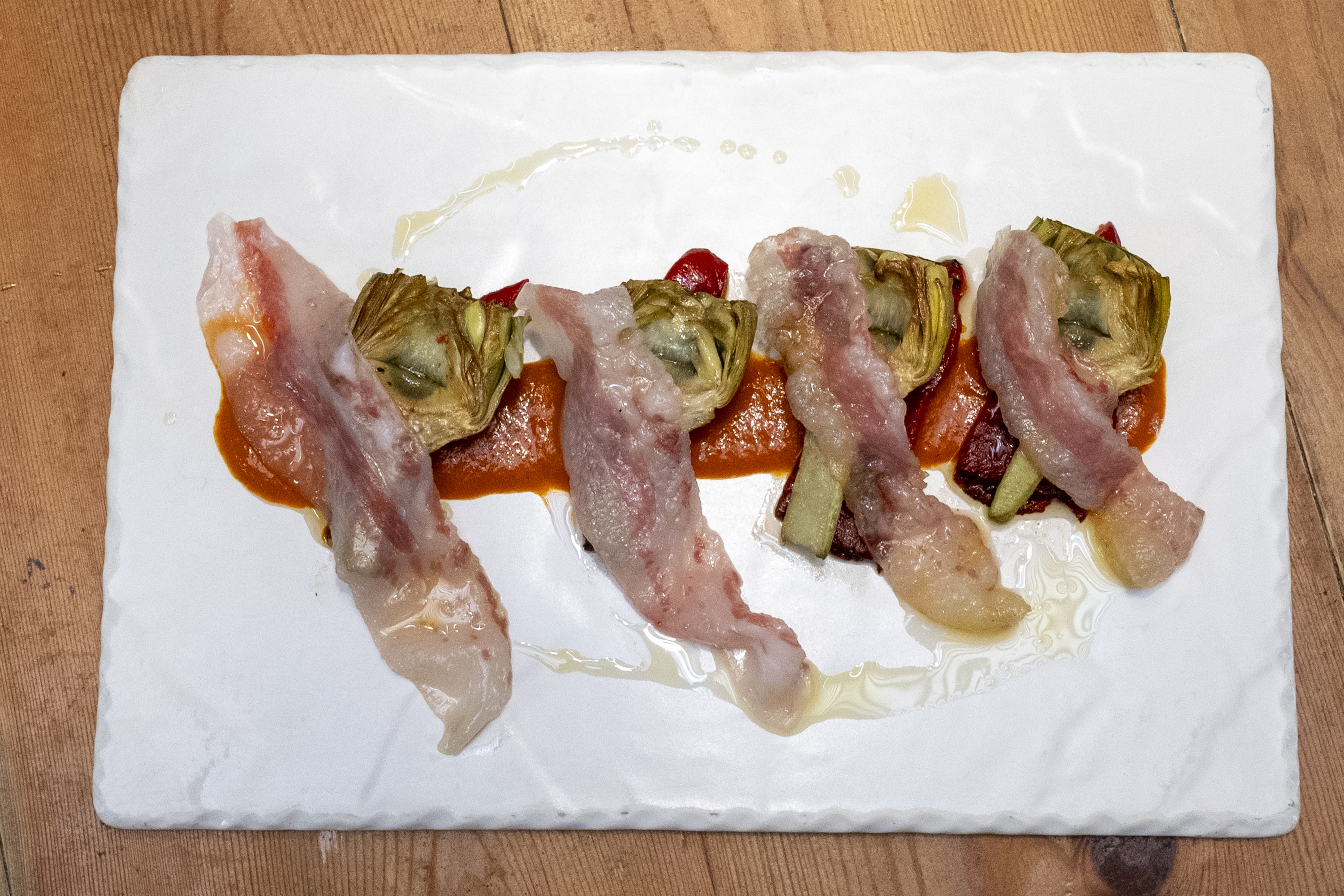 Orburuak plantxan, txerriki paparrarekin. IKER MARKINEZ