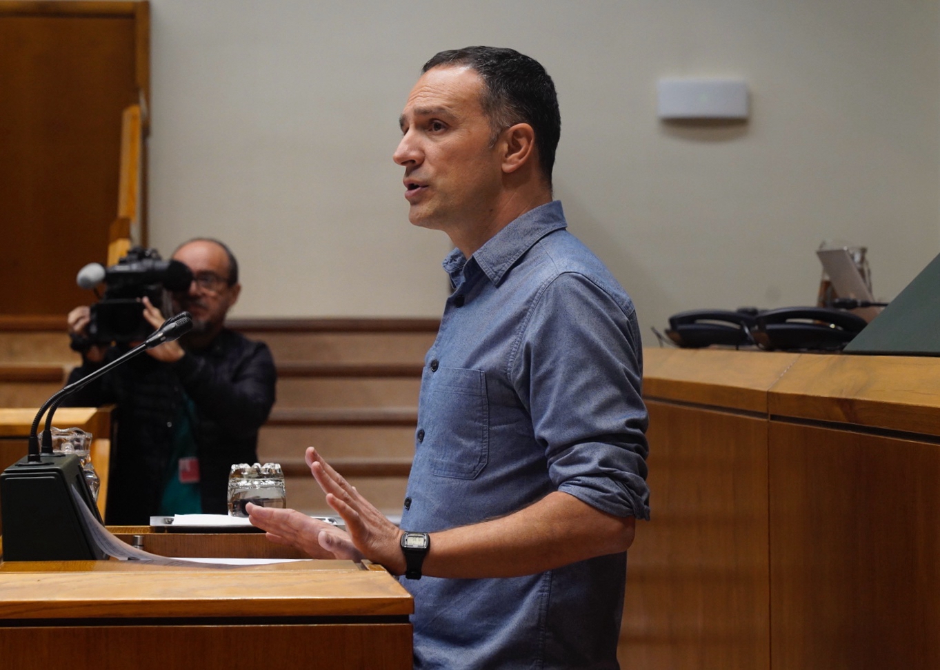 Mitxel Lakuntza ELAko idazkari nagusia, gaur, Eusko Legebiltzarrean. RAUL BOGAJO / FOKU