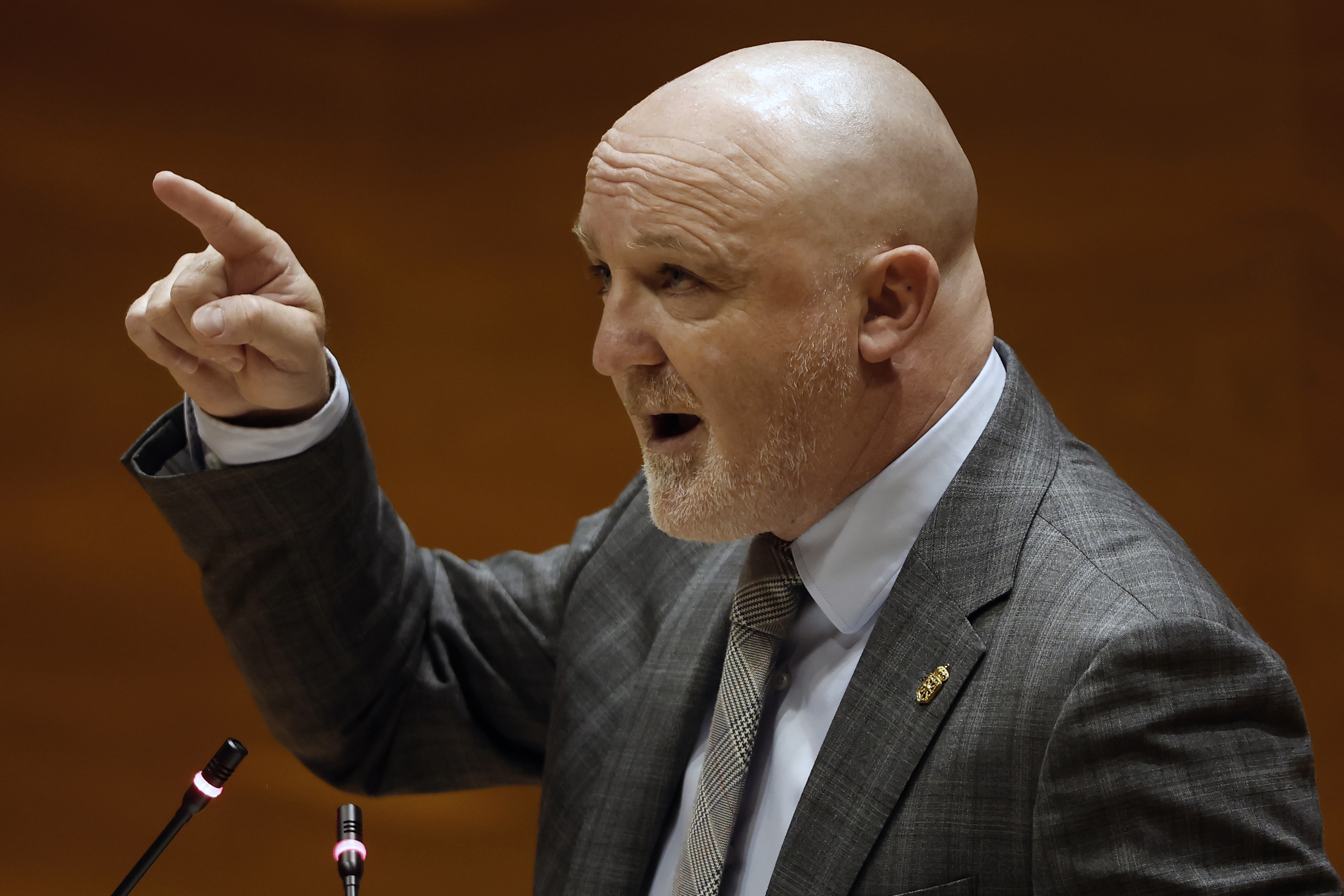 Javier Esparza UPNko eleduna, gaurko mintzaldian. JESUSU DIGES / EFE