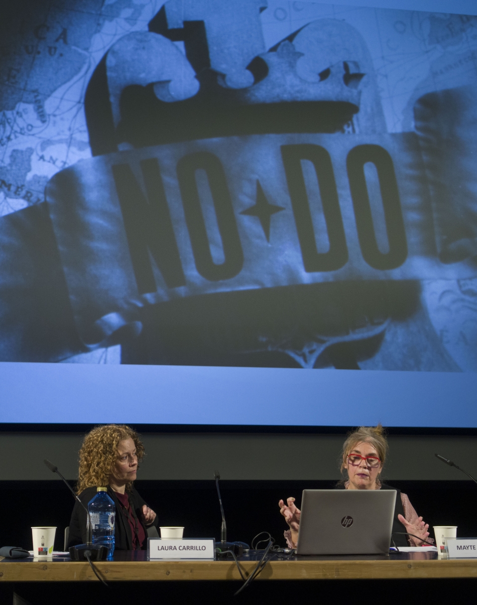 NO-DOko proiektuaz Espainiako Filmategiko Laura Carrillo eta Mayte Mendez. NO-DOko proiektuaz Espainiako Filmategiko Laura Carrillo eta Mayte Mendez.