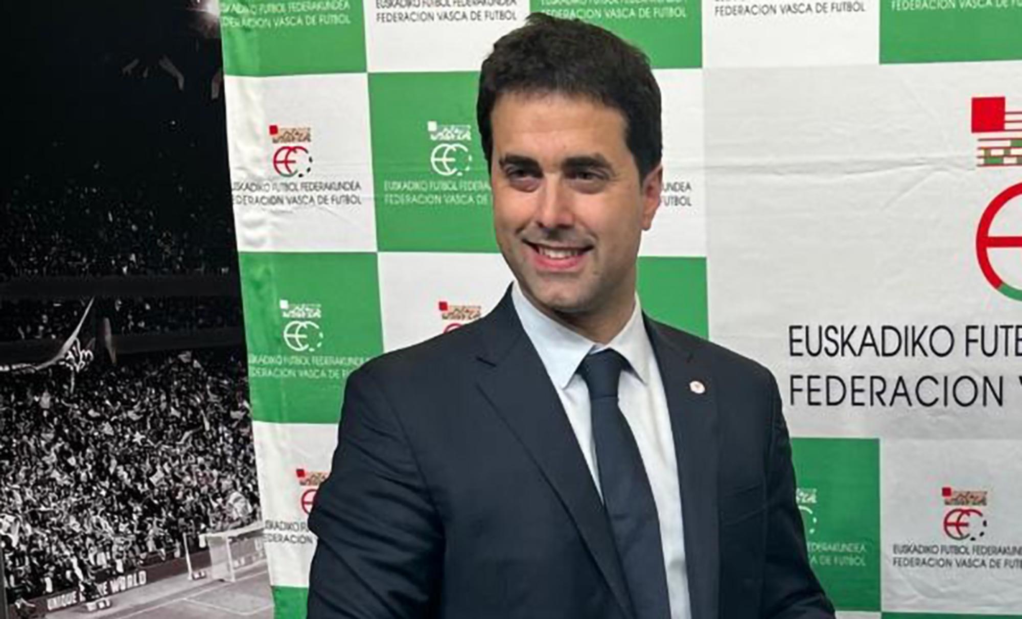 Iker Goñi, Euskadiko Futbol Federazioko presidentea. BERRIA