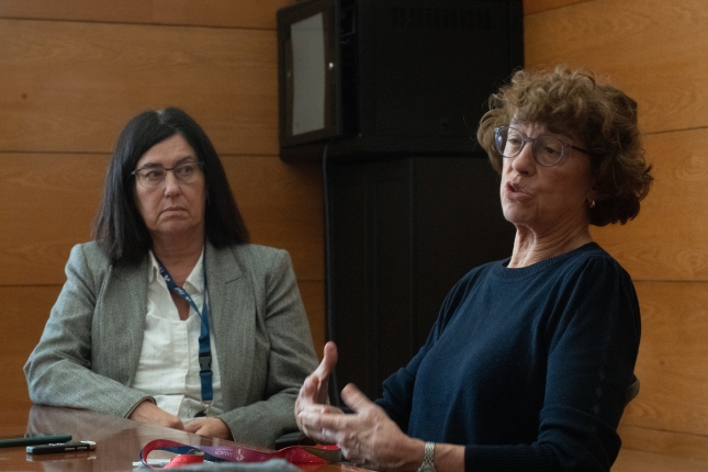 Nekane Larrañaga eta Maialen Garmendia, EHUko soziologia irakasleak. GORKA RUBIO / FOKU