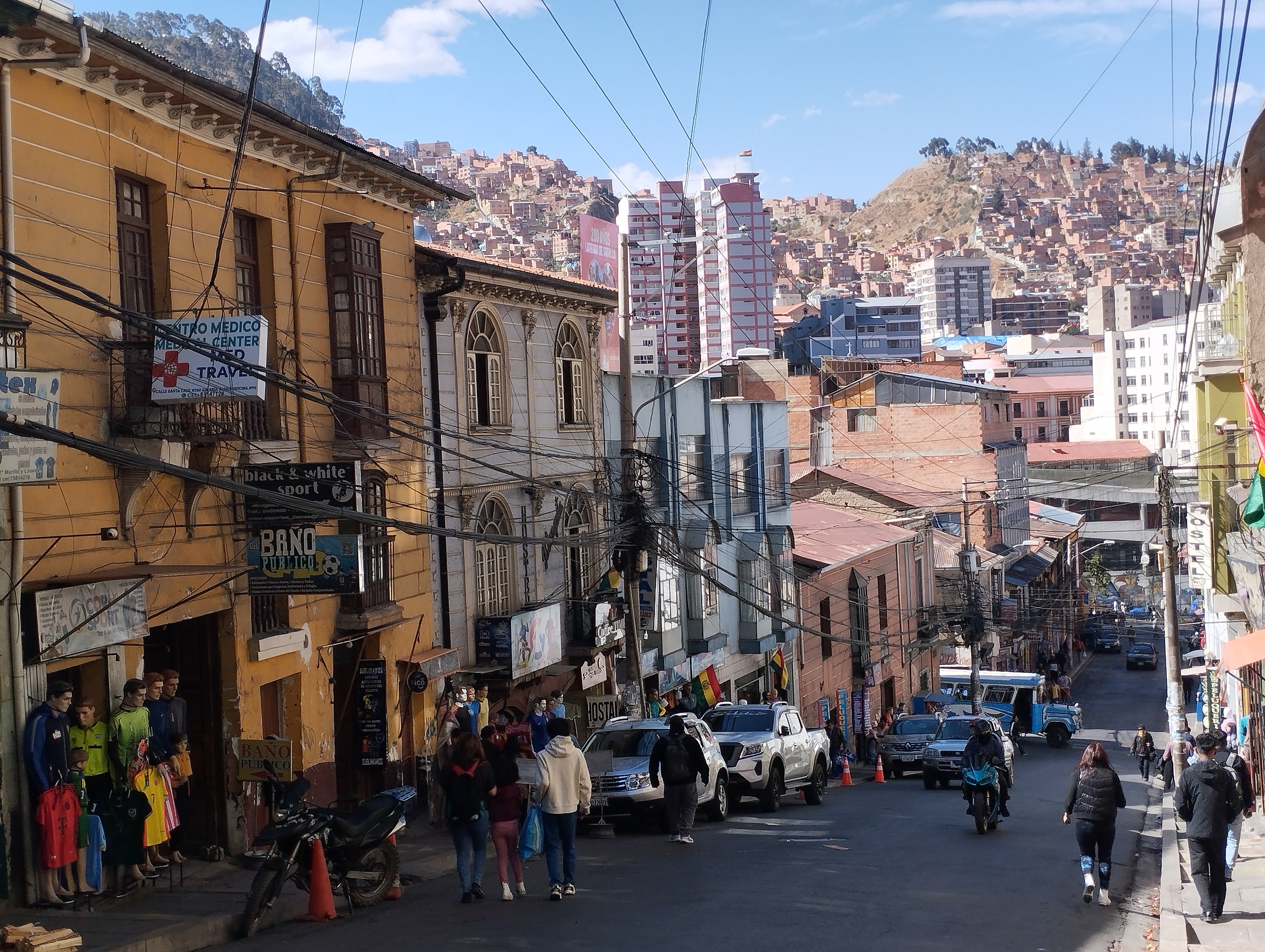 La Paz erdialdeko Santa Cruz kalea, aurreko abuztuan. CECILIA VALDEZ