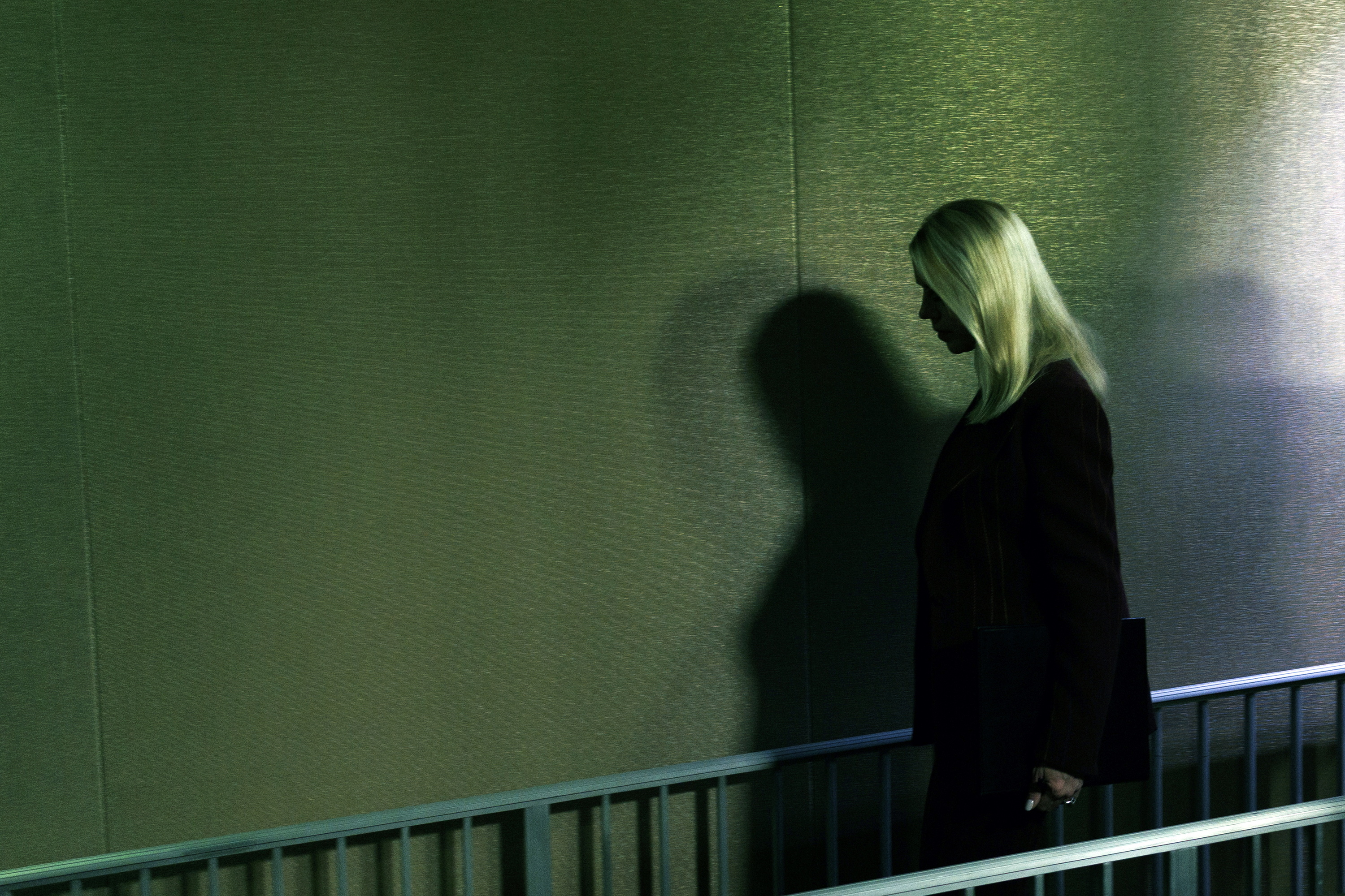 Pam Bondi AEBetako fiskal nagusia, atzo Washingtonen eman zuen prentsaurrekoaren ondoren. WILL OLIVER / EFE