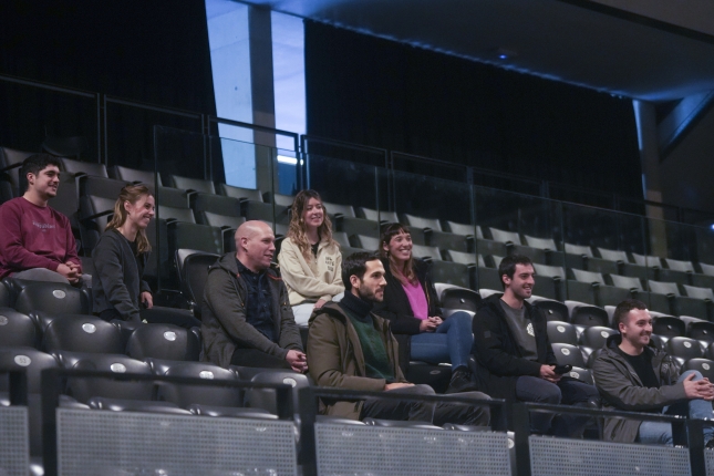 Zortzi finalistak Nafarroa Arenan. JAGOBA MANTEROLA / FOKU Zortzi finalistak Nafarroa Arenan. JAGOBA MANTEROLA / FOKU