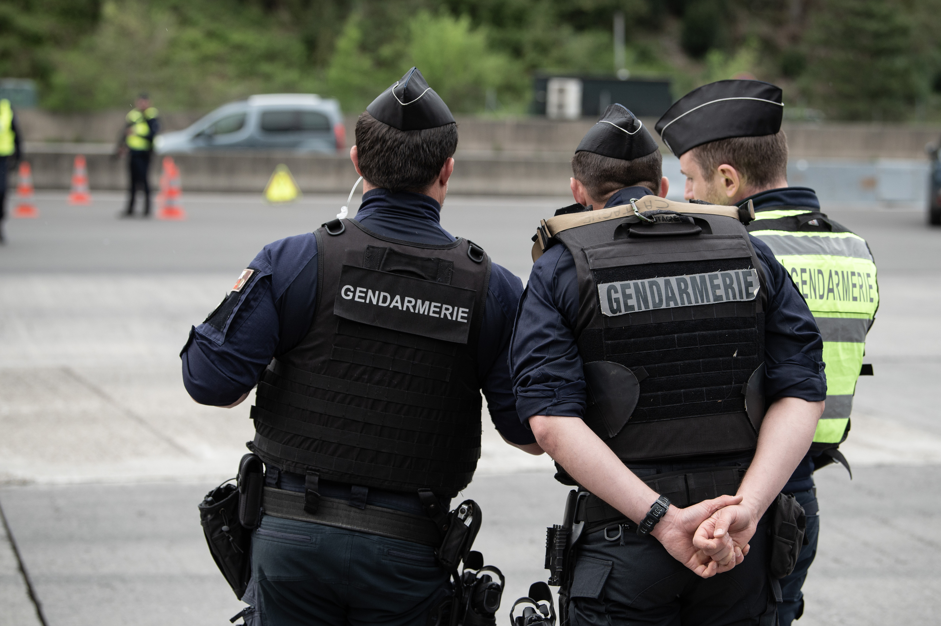 Frantziako jendarmeak, Biriatun, artxiboko irudi batean. PATXI BELTZAIZ