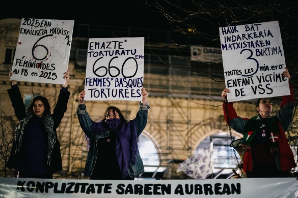 Bortxa matxistaren biktimak gogoan izan dituzte Baionan ere. GUILLAUME FAUVEAU