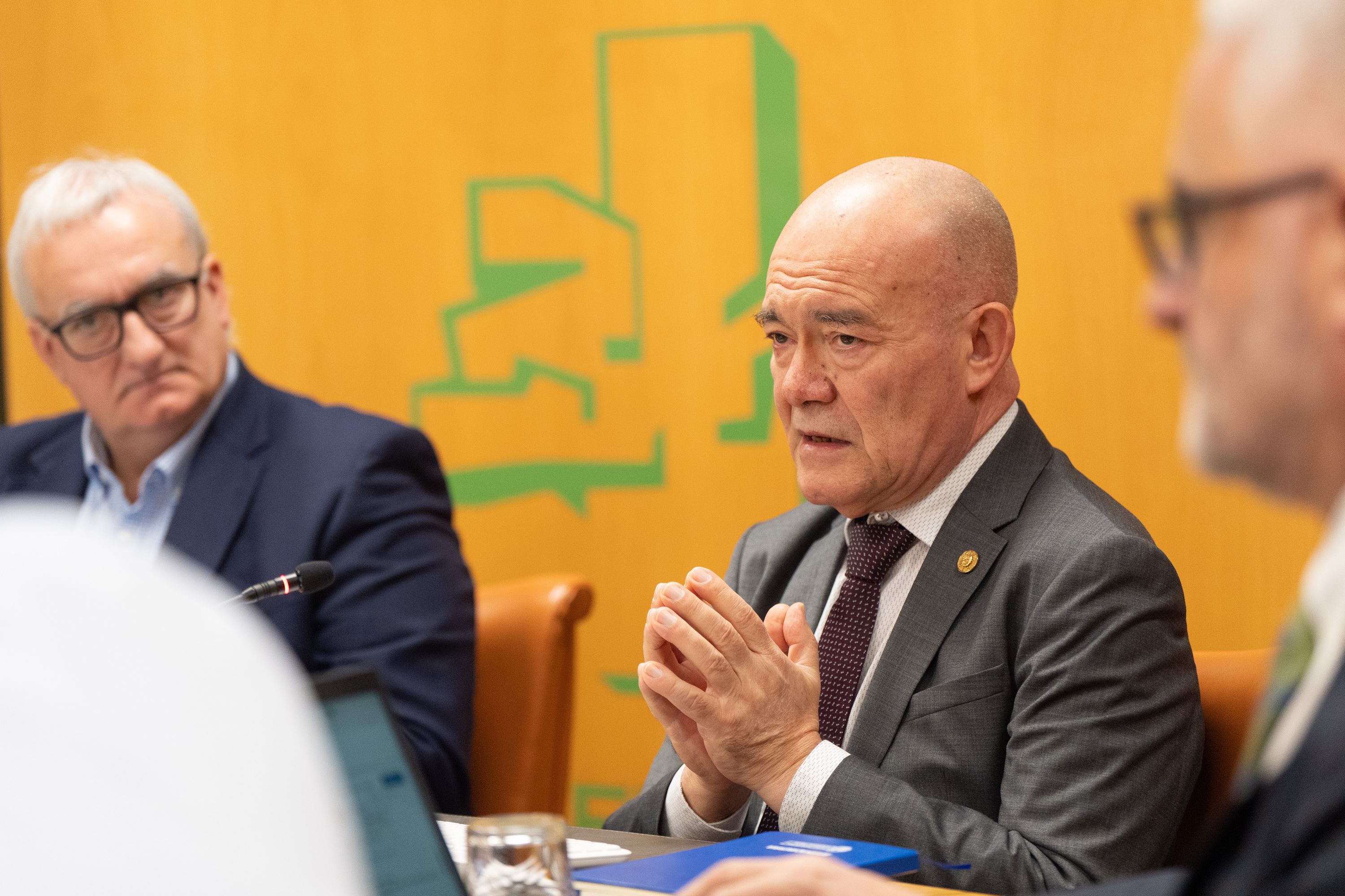 Juan Ignacio Perez Iglesias sailburua, goizean, Eusko Legebiltzarreko agerraldian. ENDIKA PORTILLO / FOKU