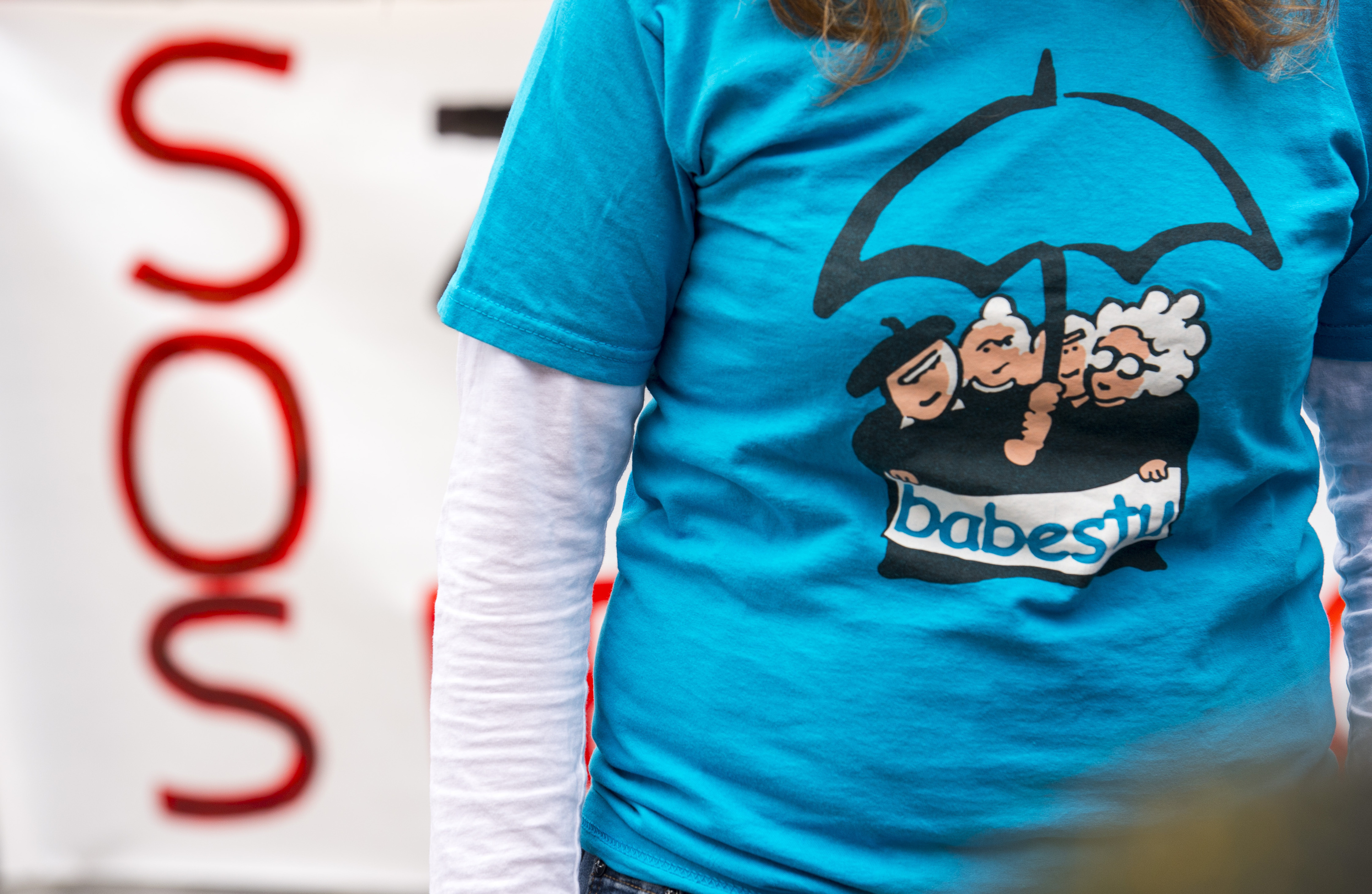 Babestu elkarteko ordezkarien agerraldi bat, Bilbon. MARISOL RAMIREZ / FOKU