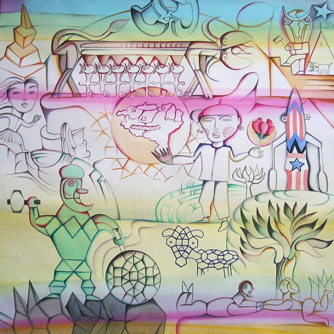 Daniel Tamayo artistaren 'Ezin zaitut maite' akuarela. LUMBRERAS GALERIA