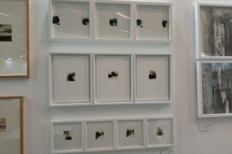 Ximena de Leon Luceroren lanak. Espazio zuri deigarri bat lagatzen du marrazkien inguruan. BERRIA