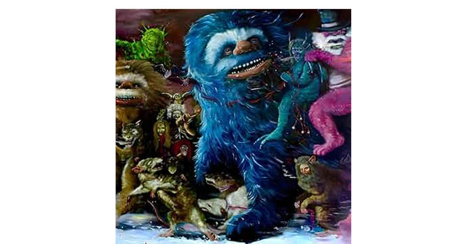 Tropical Fuck Storm taldearen 'Fairyland Codex' diskoaren azala. 