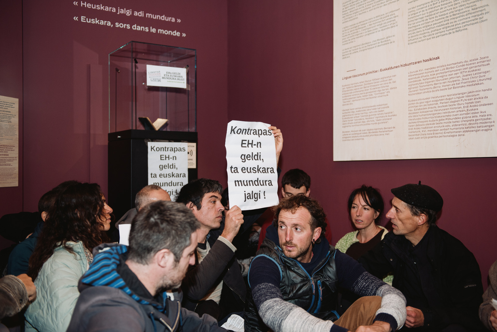 EHEren ekintza Baionako euskal museoan. GUILLAUME FAUVEAU