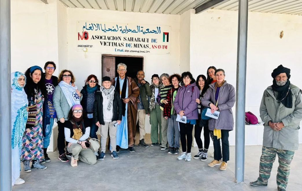 Martxan parte hartu zuten lagun batzuk, asteon, Minen Biktimen Saharako Elkartearen egoitzan. @P.I.M.S.O.