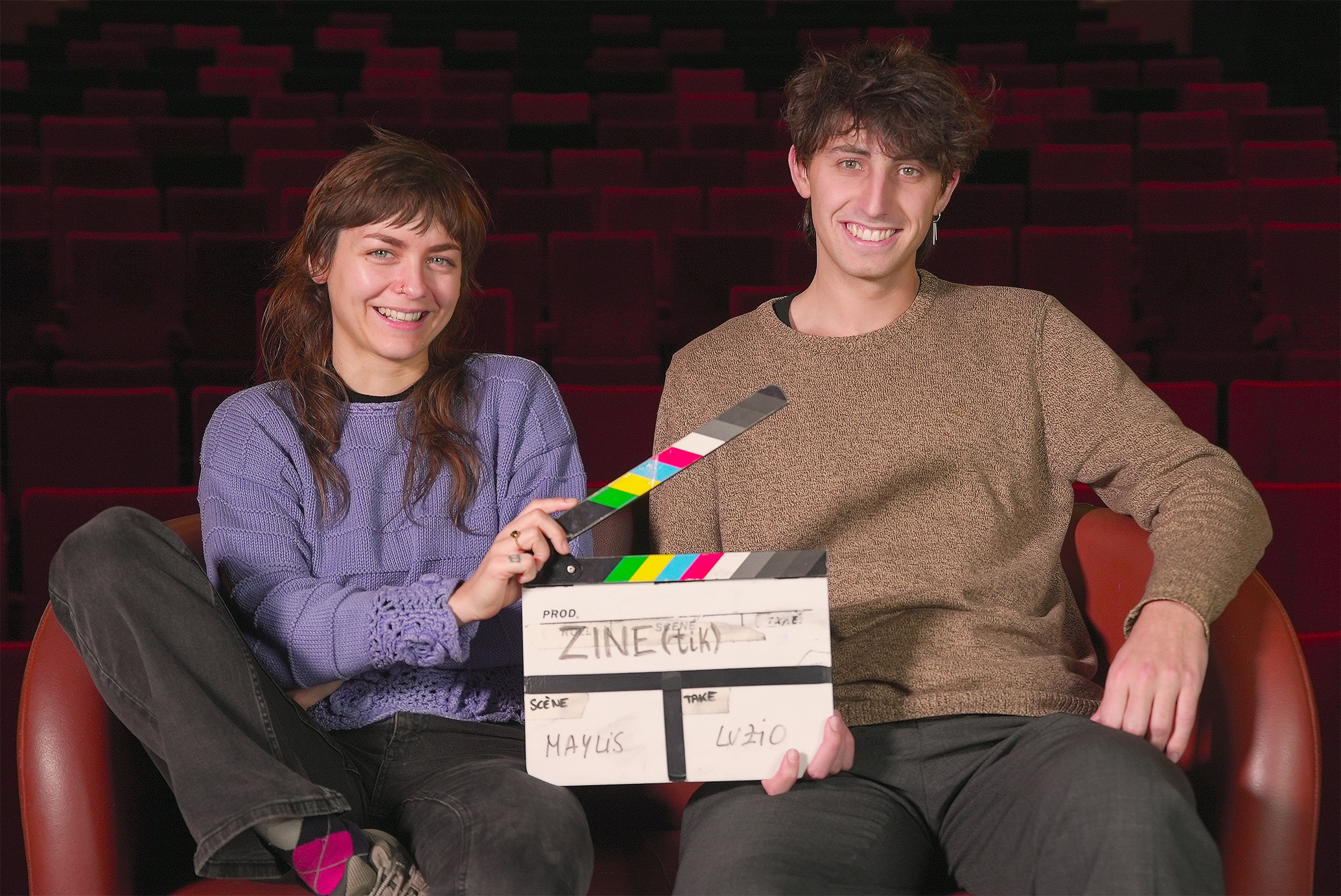 Maylis Calvet eta Luzio Lizarralde 'Zine(tik)' saioaren aurkezleak. KANALDUDE Maylis Calvet eta Luzio Lizarralde 'Zine(tik)' saioaren aurkezleak. KANALDUDE