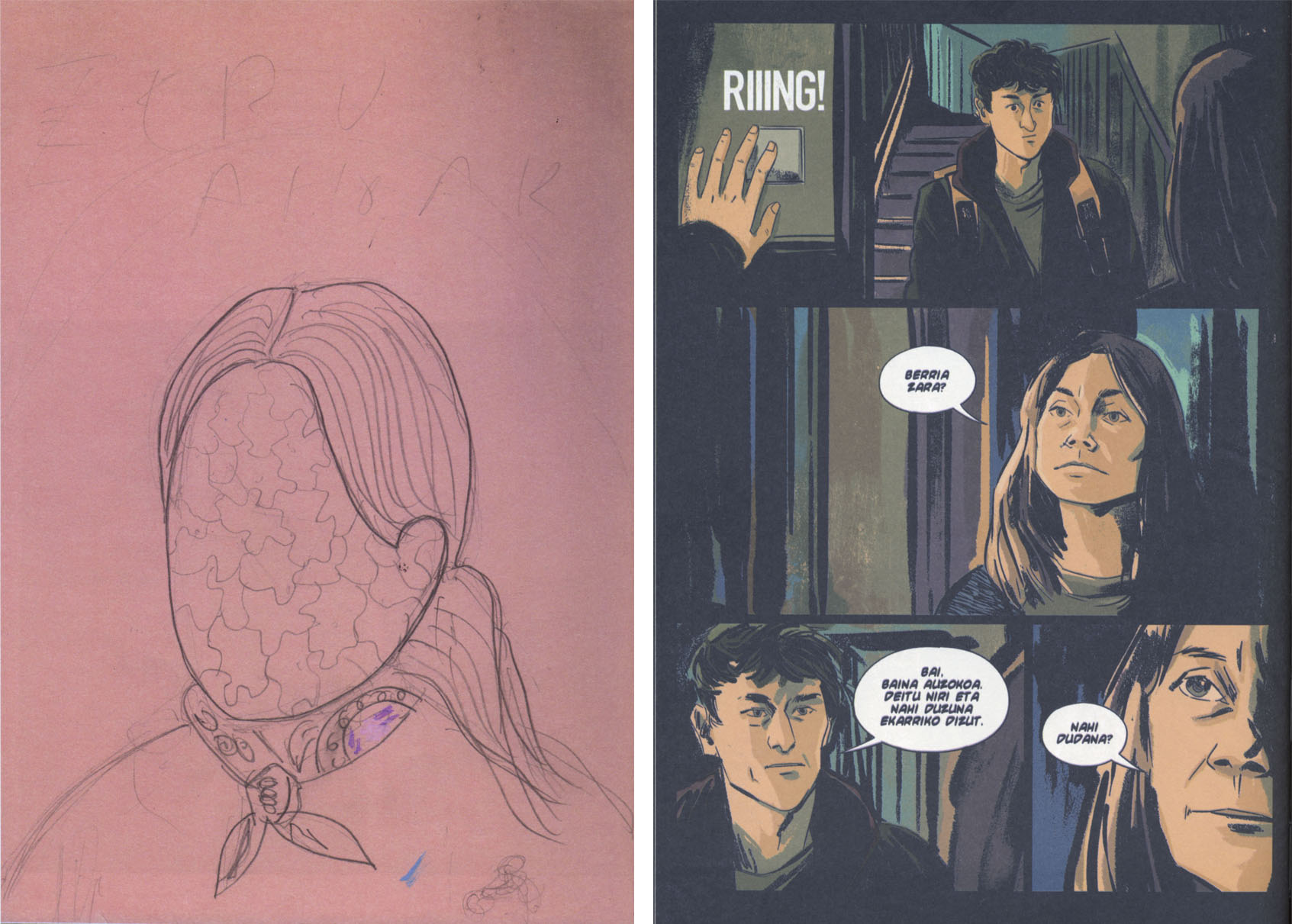 'Hondar ahotik zeru ahora' liburuko marrazkiak. FARMAZIA BELTZA