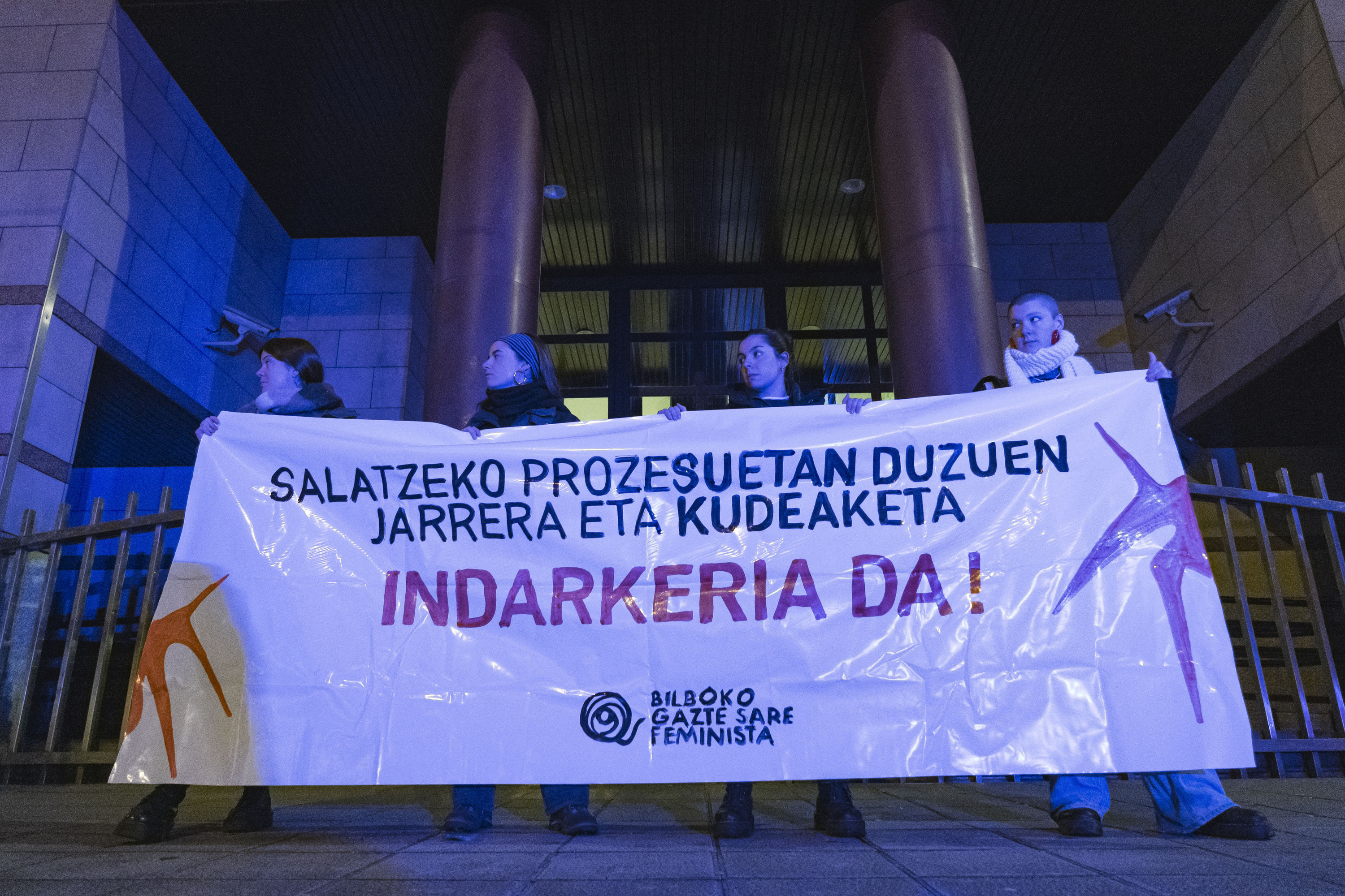 Indarkeria matxistaren aurkako protesta bat, Bilbon, azaroaren 25ean. ARITZ LOIOLA / FOKU