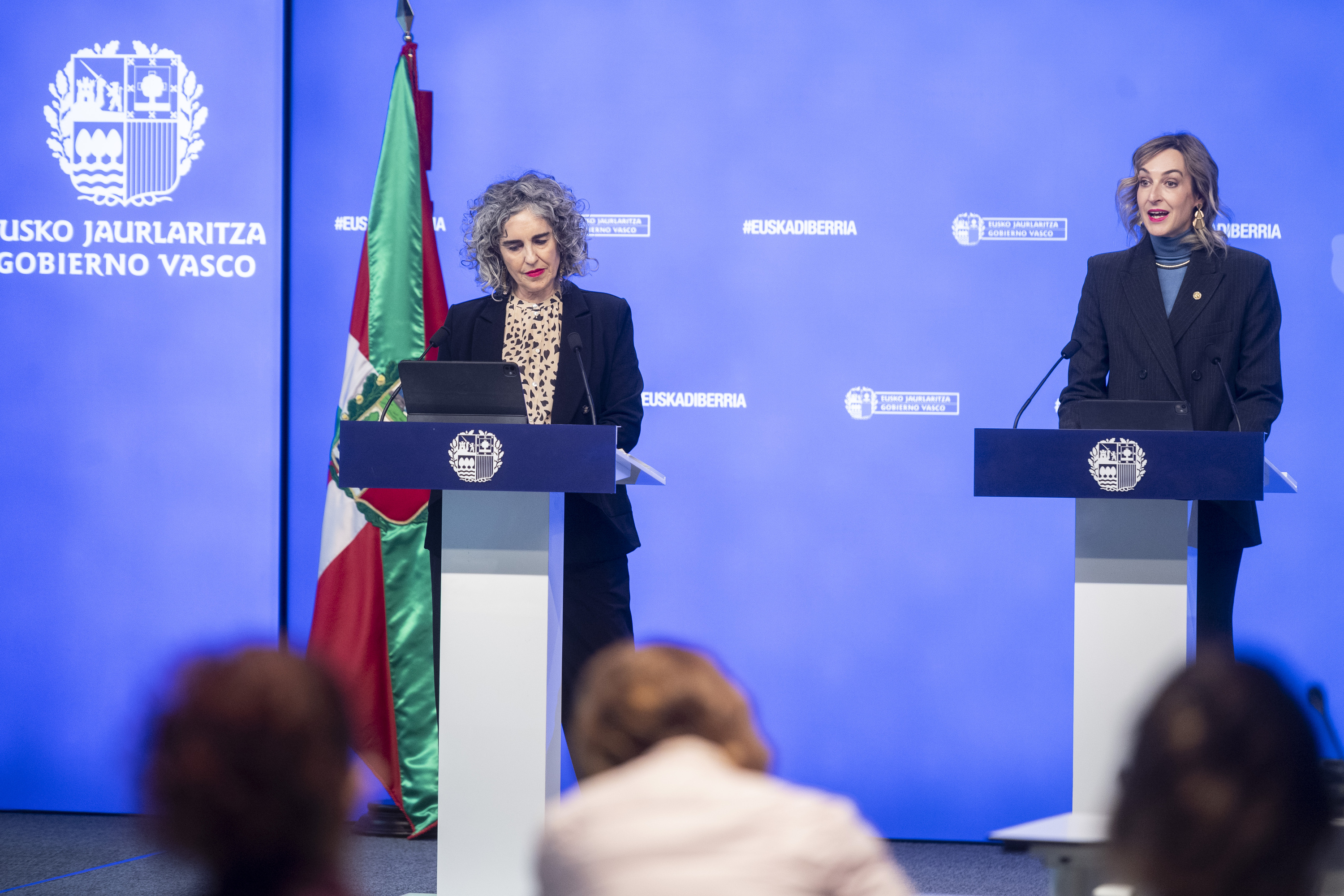 Bengoetxea eta Ubarretxena, gaurko agerraldian. JAIZKI FONTANEDA / FOKU