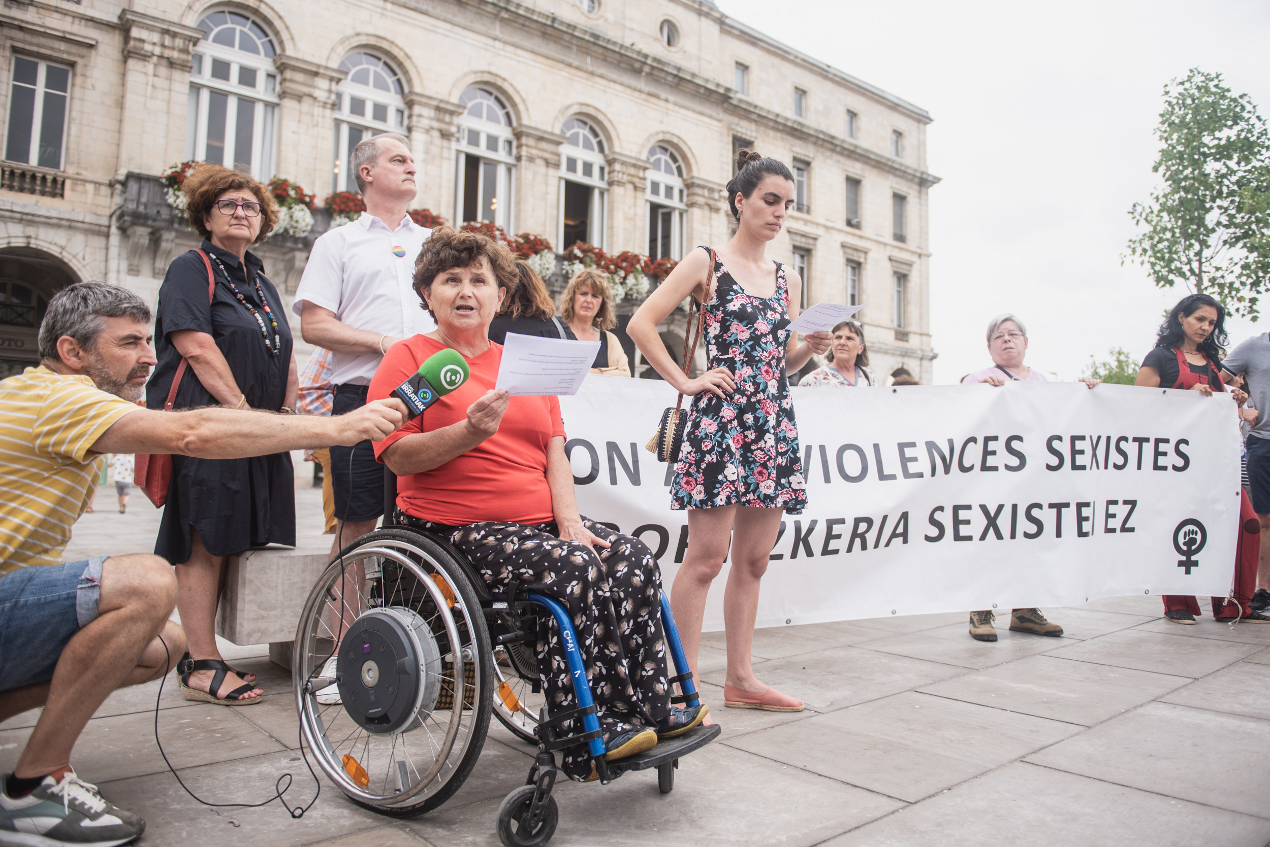 Indarkeria matxistaren aurkako elkarretaratze bat, Baionan, artxiboko irudi batean. GUILLAUME FAUVEAU