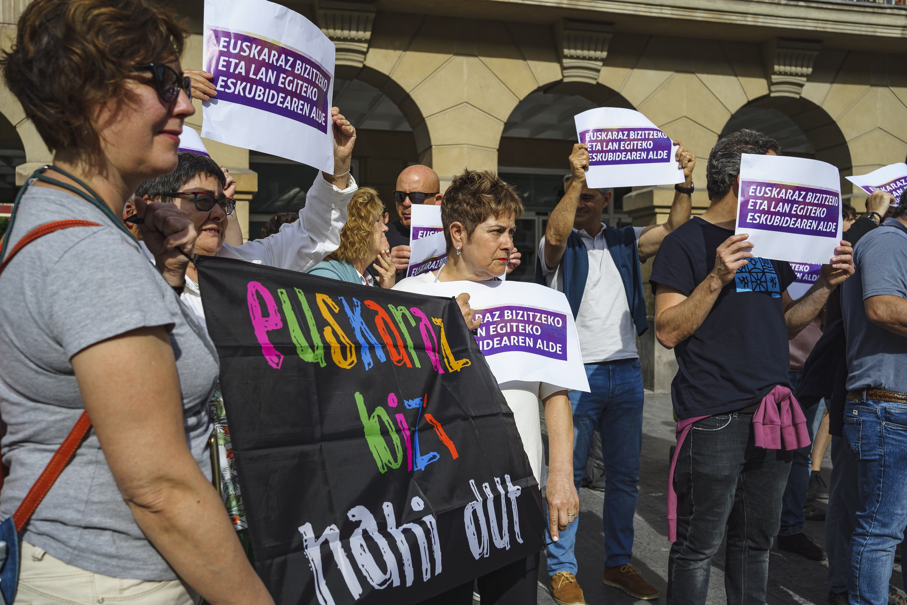 Euskaraz bizi eta lan egitearen aldeko protesta bat, artxiboko irudi batean, Erandion. ARITZ LOIOLA / FOKU