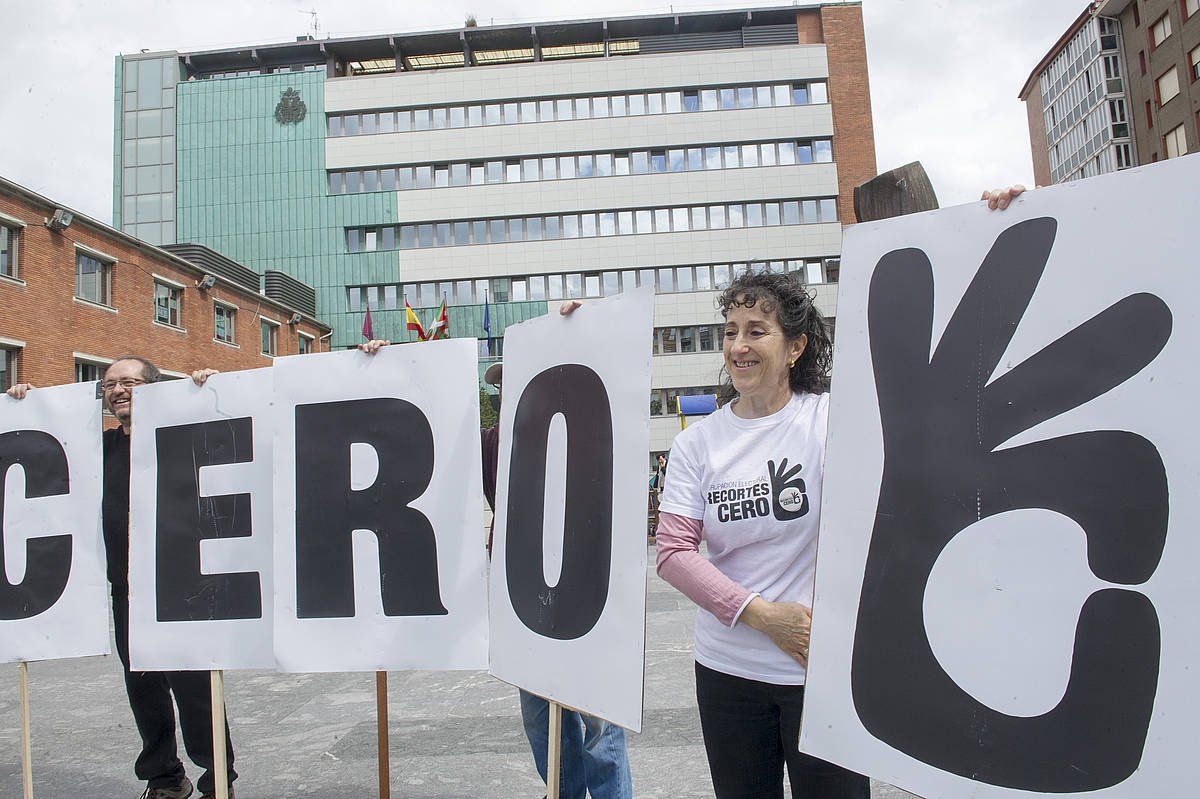 Recortes Cero hautagaitzaren ekitaldi bat 2015ean, Barakaldon. MARISOL RAMIREZ / FOKU