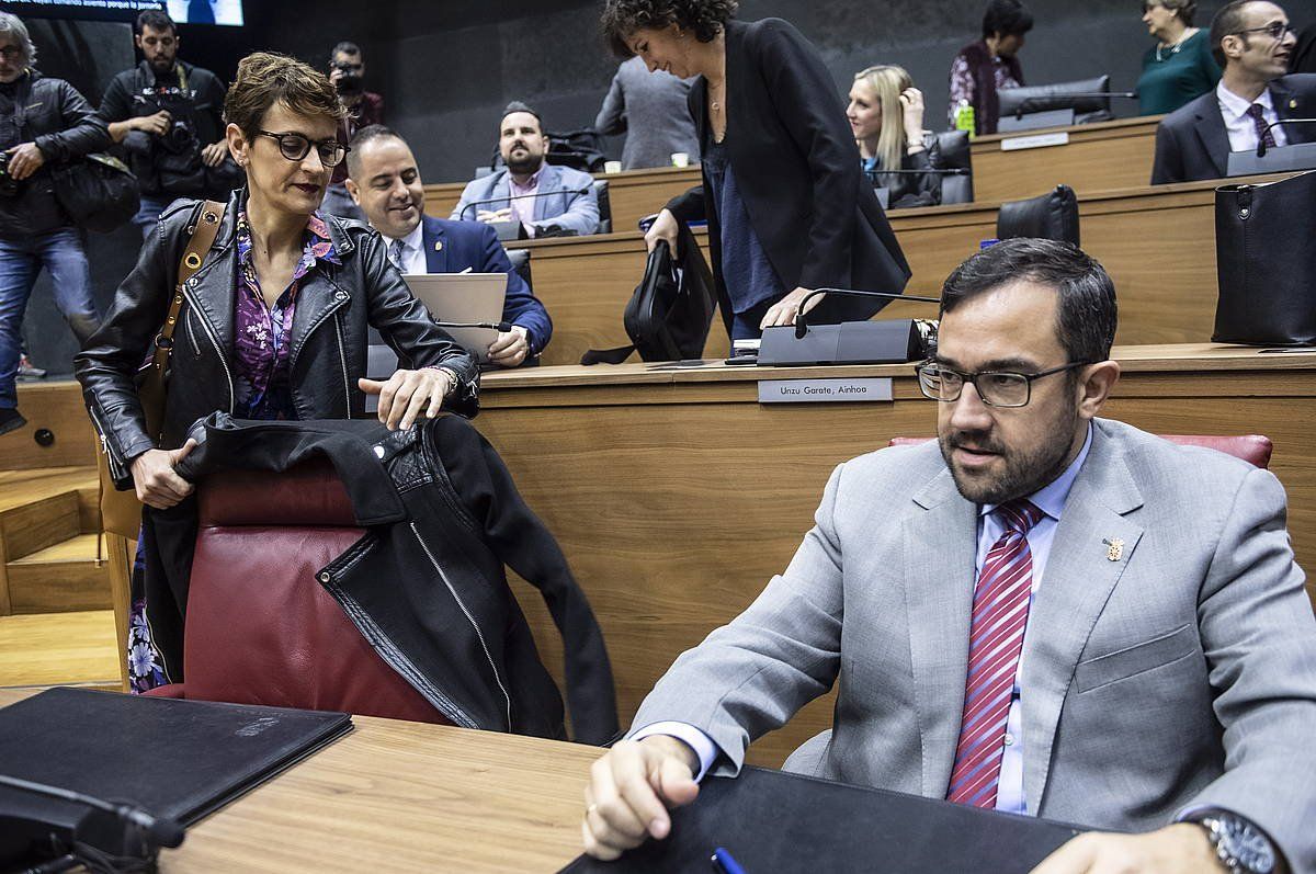 Javier Remirez Nafarroako Gobernuko presidenteordea, iragan ostegunean, Nafarroako Parlamentuan. JAGOBA MANTEROLA / FOKU