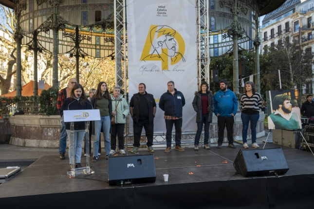 Ekimenaren amaierako ekitaldia, gaur, Donostian. GORKA RUBIO / FOKU Ekimenaren amaierako ekitaldia, gaur, Donostian. GORKA RUBIO / FOKU
