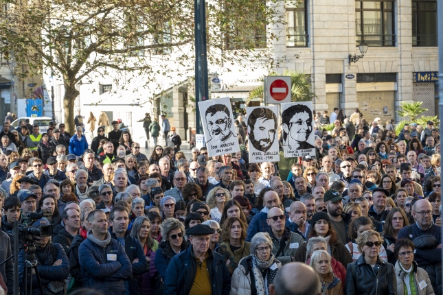 Ekimenaren amaierako ekitaldia, Donostian. GORKA RUBIO / FOKU Ekimenaren amaierako ekitaldia, Donostian. GORKA RUBIO / FOKU